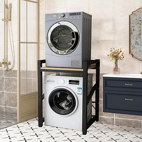 Miniatura 7 de Armario para lavadora de tambor, kit de apilamiento para lavadora y secadora, estante de almacenamiento para lavadora, patas antideslizantes