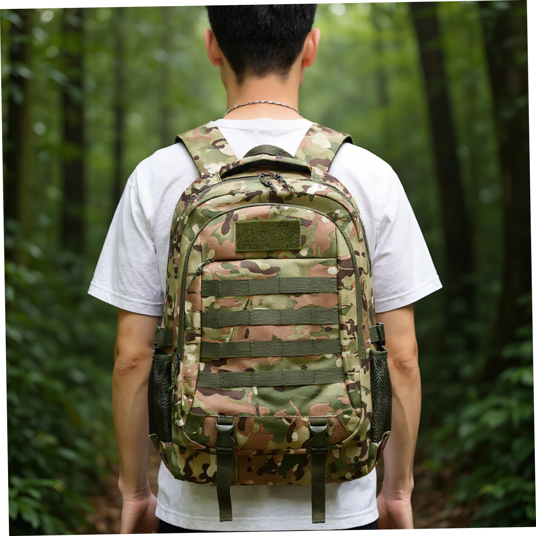 Mochila de camuflaje, mochila de caza de gran capacidad, bolsa de campamento de pesca deportiva al aire libre ligera para hombres