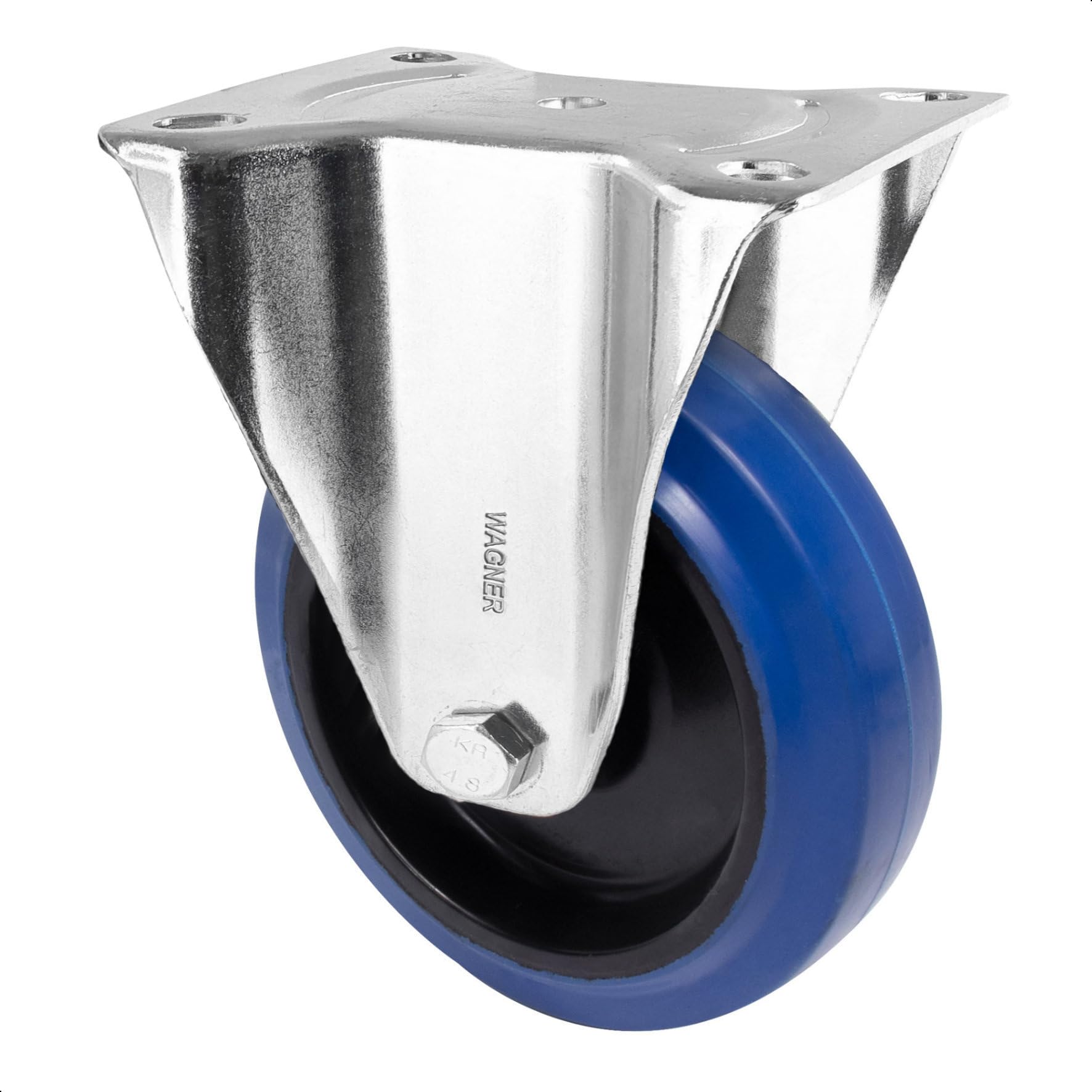 Roulette fixe souple de 100mm en acier galvanisé pour déplacer facilement vos charges de 75kg