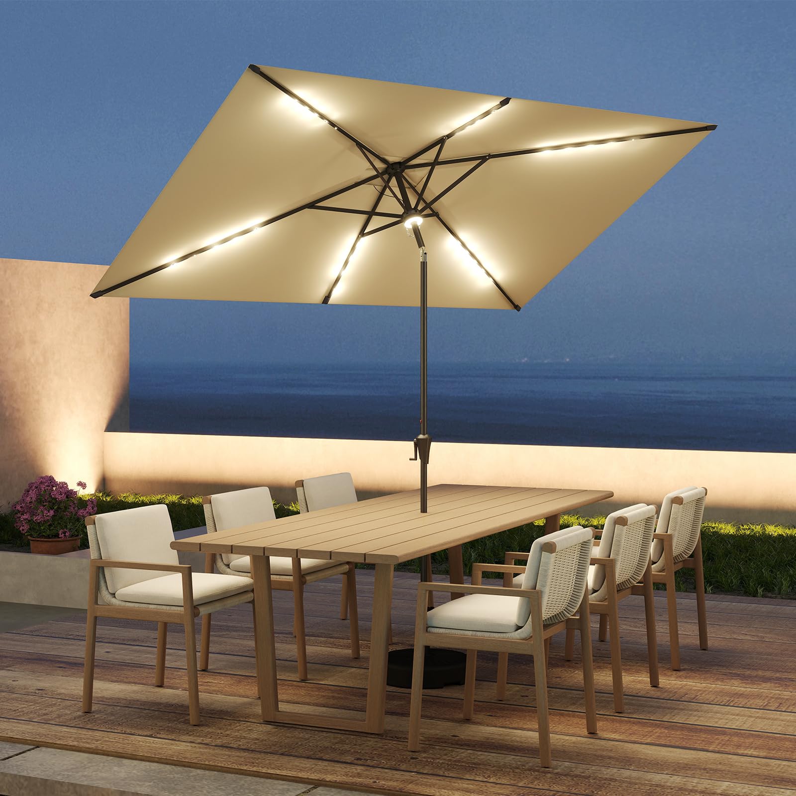 c hopetree deluxe square offset cantilever outdoor patio umbrella C-Hopetree: Umbrellas Color:transparent | black best value on st KS4 Accessories poolside parties