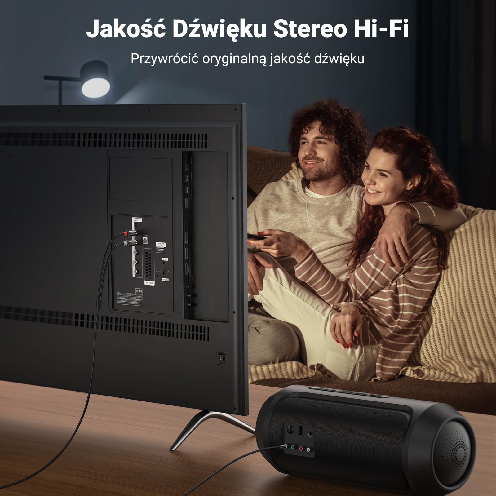 UGREEN Kabel RCA 3.5mm Męski na 2Męski Kabel RCA Aux (2M)