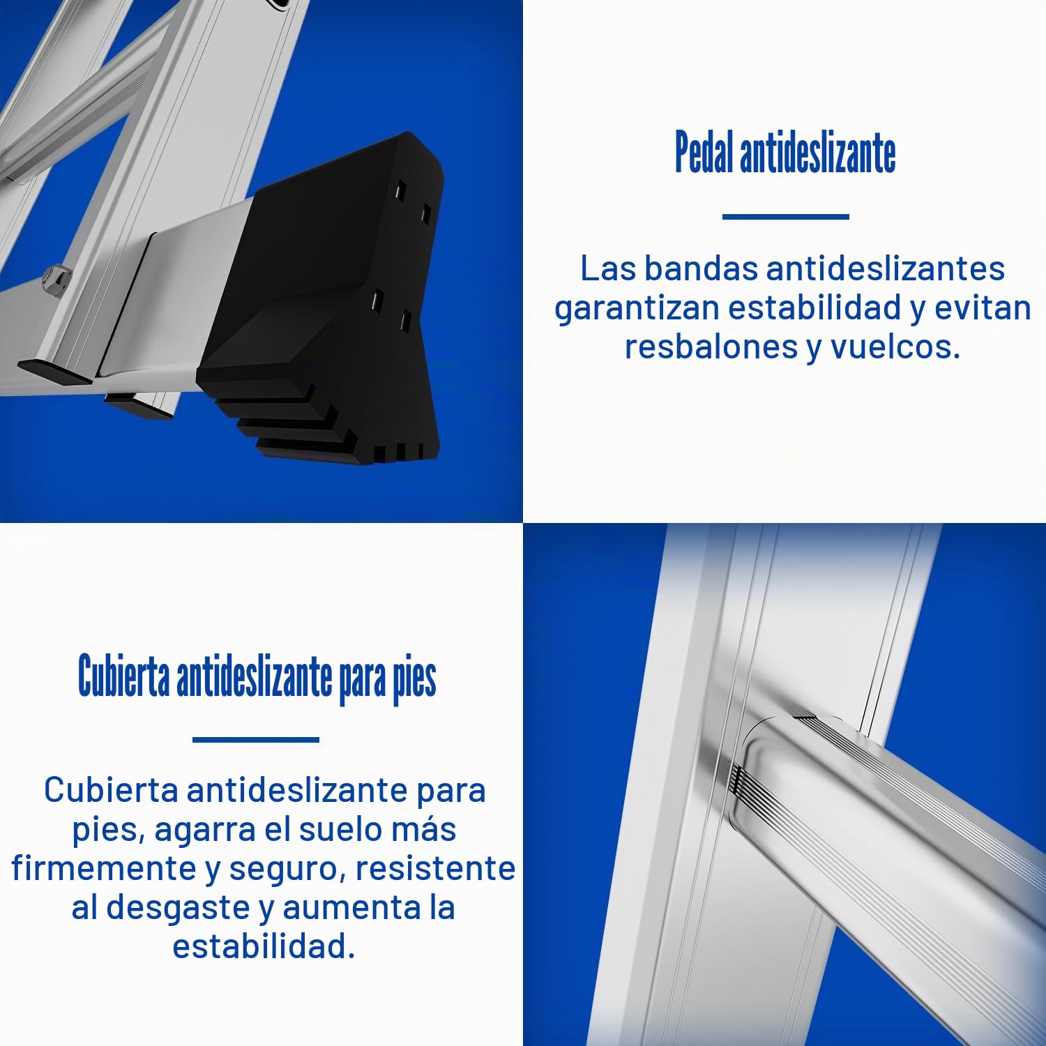 Sonnewelt Escalera multiusos de aluminio de 4 x 5 niveles, escalera multifunción de 5,8 m con plataforma, escalera con 2 placas de andamio, escalera de hasta 150 kg, escalera plegable de 20 peldaños