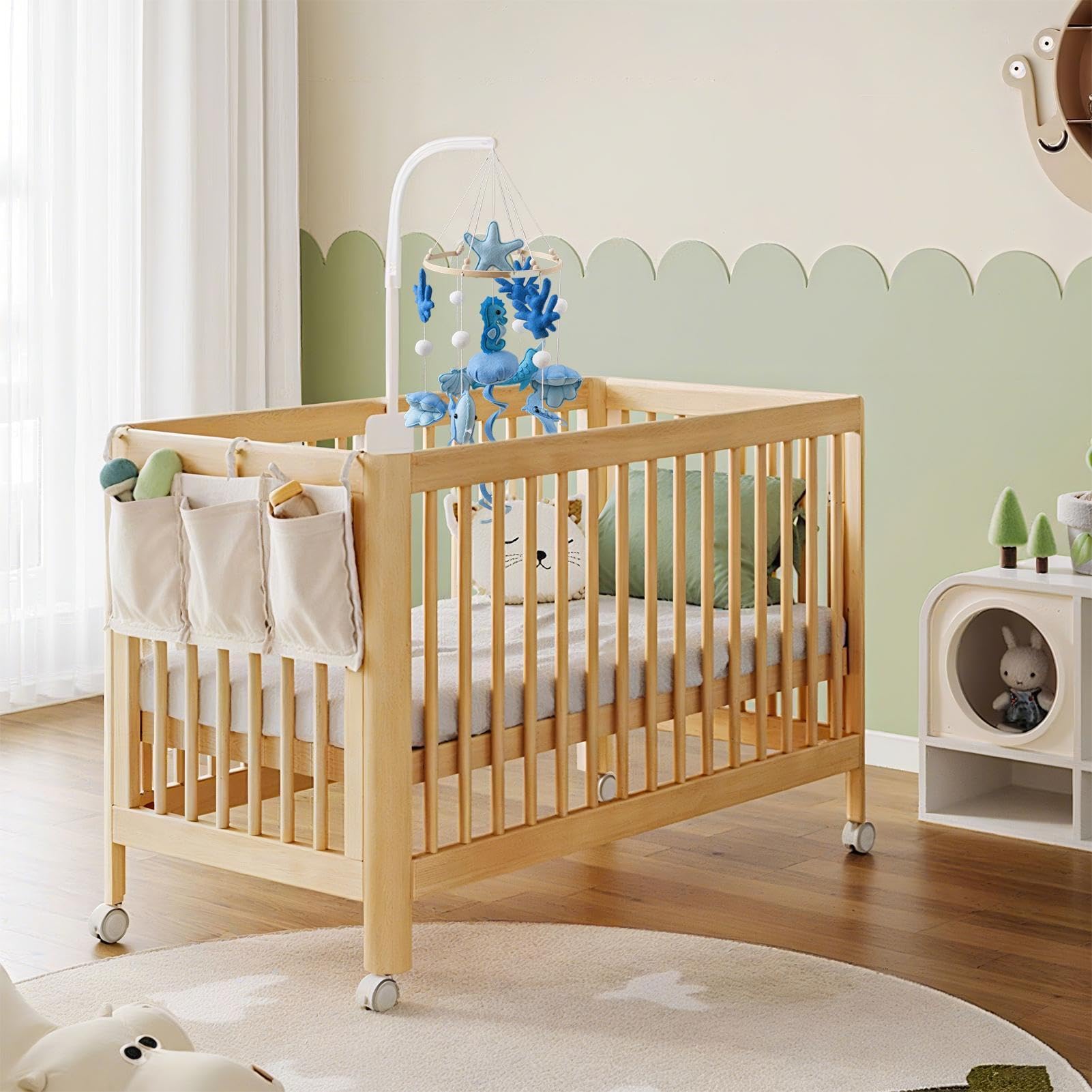 Mobile per culla da appendere al soffitto, tema marino, sensoriale | Mobile a culla fatto a mano per la cameretta dei bambini, genitori appena sfornati, box, passeggino, oggetti di scena