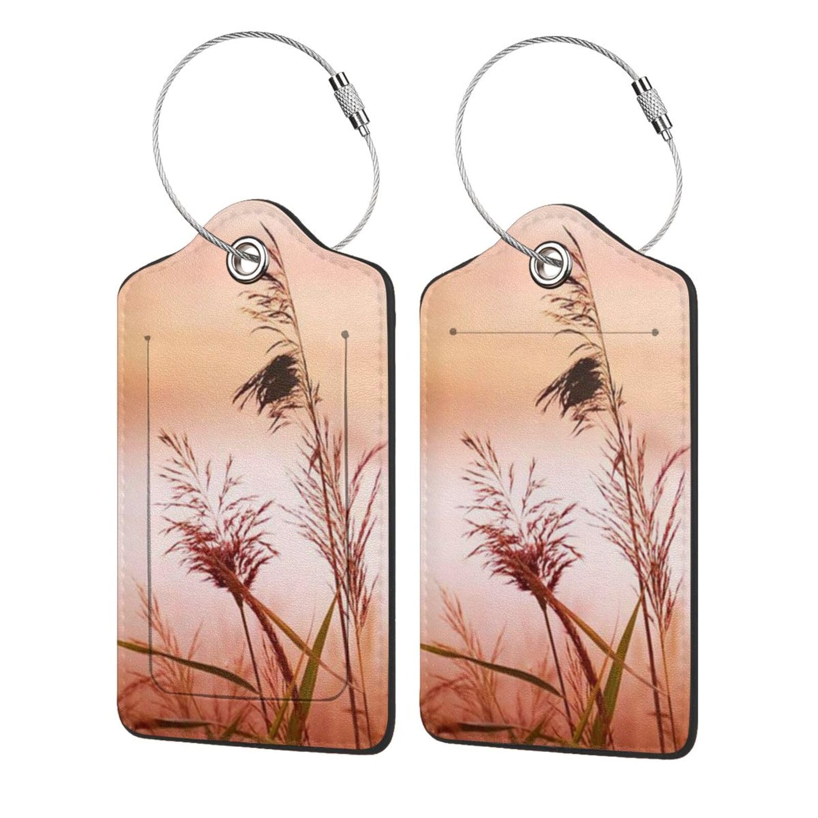Bagagelabels 2 Pack Bloem Roze PU Lederen Bagagelabels Privacy Bescherming
