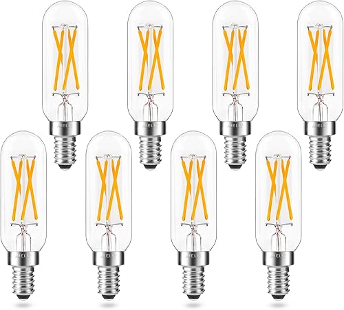 Bombilla LED E12 (regulable 0 100%), bombillas de luz T8 de Aielit, 4 W equivalentes a 40 W incandescente, filamento vintage, bombilla de