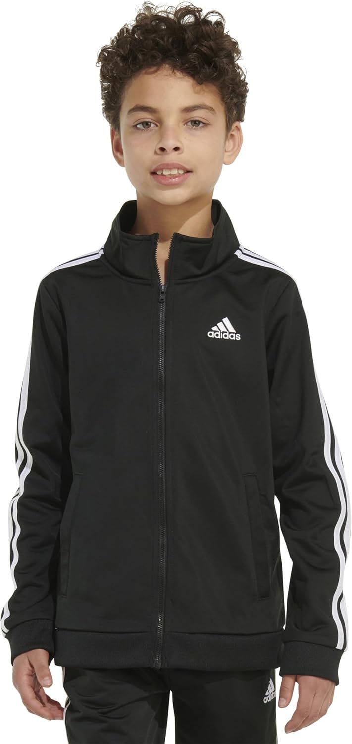 adidas Boys Zip Front Iconic Tricot Jacket - Image 2