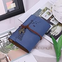 Vista 2 de Cuaderno de diario de cuero vintage con mariposas, libro de notas rellenable, cuaderno de bocetos en espiral con páginas en blanco sin líneas