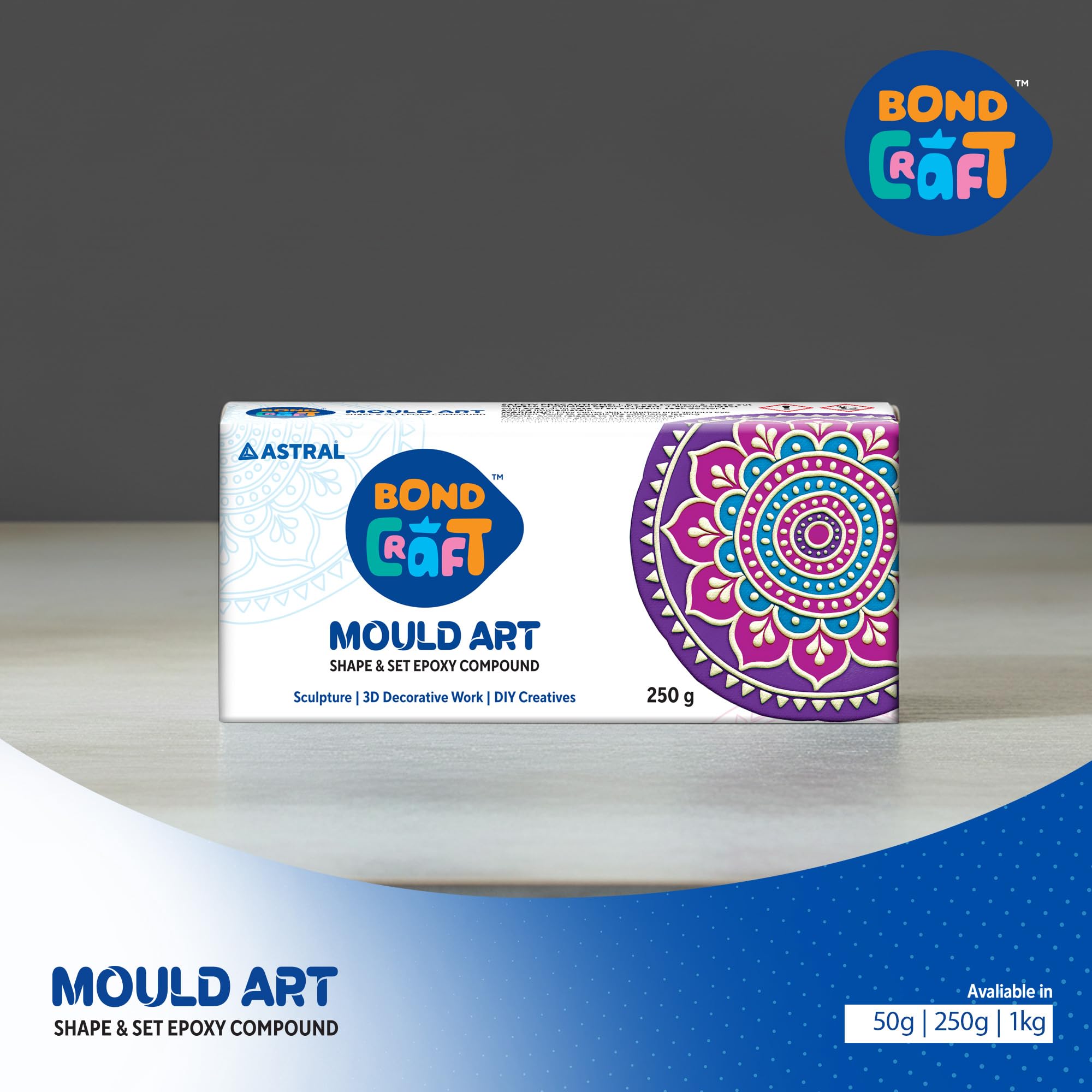 Bondcraft Mould Art | 250g | Air Dry Clay for Sculpting, 3D Art, Jewellery Making, Wall Hangings & DIY Projects | Durable & Easy to Use | for Artists, Students & Hobbyists 1