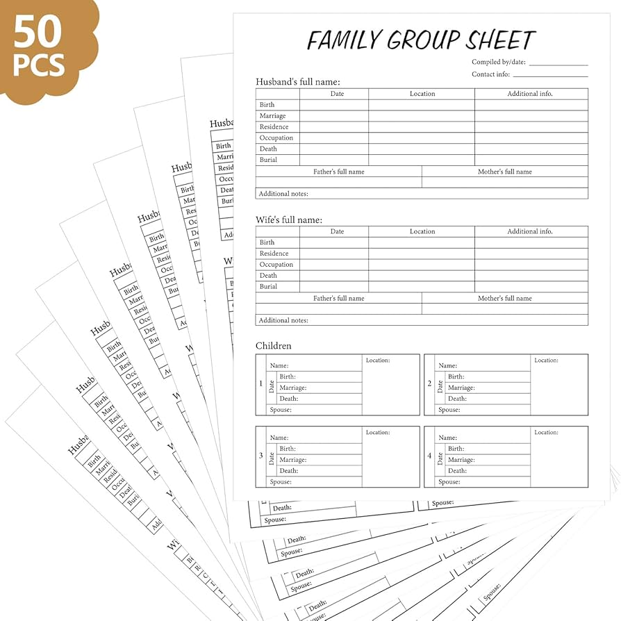 amazon-com-dunzoom-50-sheets-two-sided-family-group-sheets-genealogy-charts-family-genealogy-diagrams-ancestry-dna-supplies-suitable-for-research-industrial-scientific for Free Printable Family Group Record Amazon.com: Dunzoom 50 Sheets Two Sided Family Group Sheets Genealogy Charts Family Genealogy Diagrams Ancestry DNA Supplies Suitable for Research : Industrial & Scientific for Free Printable Family Group Record
