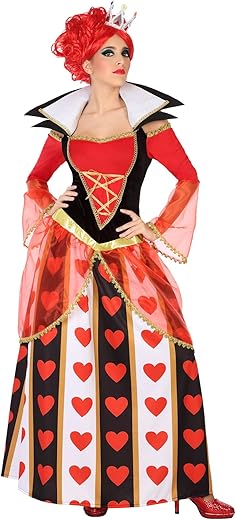 Atosa Queen Hearts Costume Women's Adult Red XS