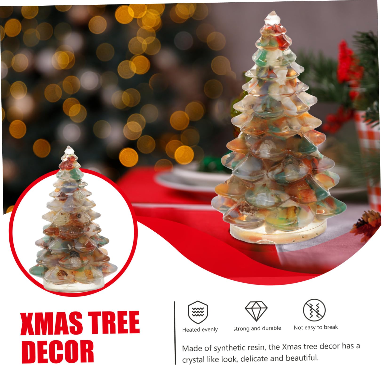 PRETYZOOM 5 Piezas Adornos para Arboles De Navidad Árboles De Mesa Adornos De Navidad Estatuilla del Árbol De Árbol De Epoxi De Mesa Decoración De Navideña Resina Sintética
