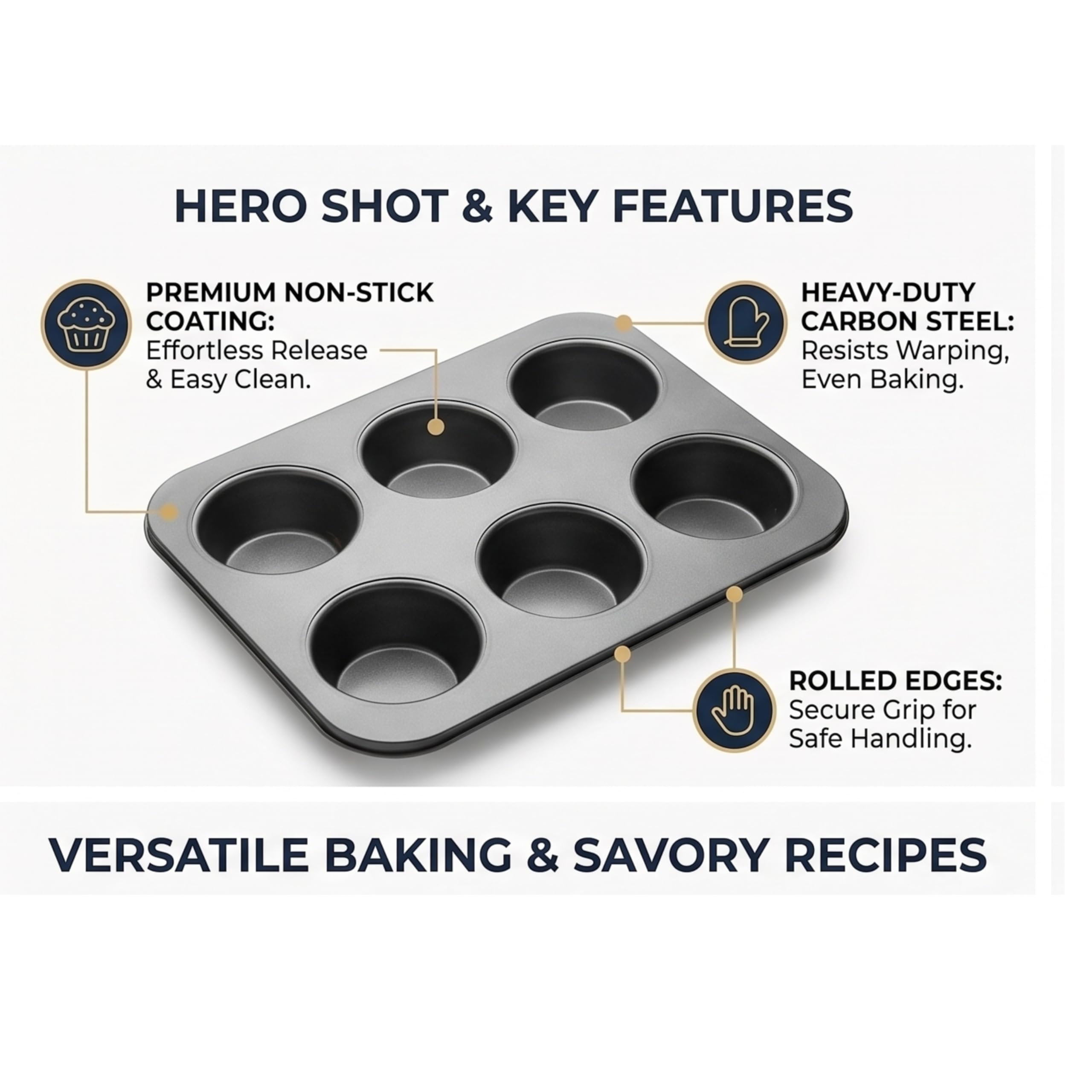 Perfect Pricee Metal 6 Slot Muffin Tray (Muffin Tray)