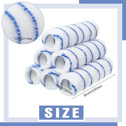 Miniatura 2 de Jerify 36 piezas de 1/2 x 9 pulgadas, cubiertas de rodillos de microfibra para siestas de pinceles de pintura para pared y casa, kit de suministros