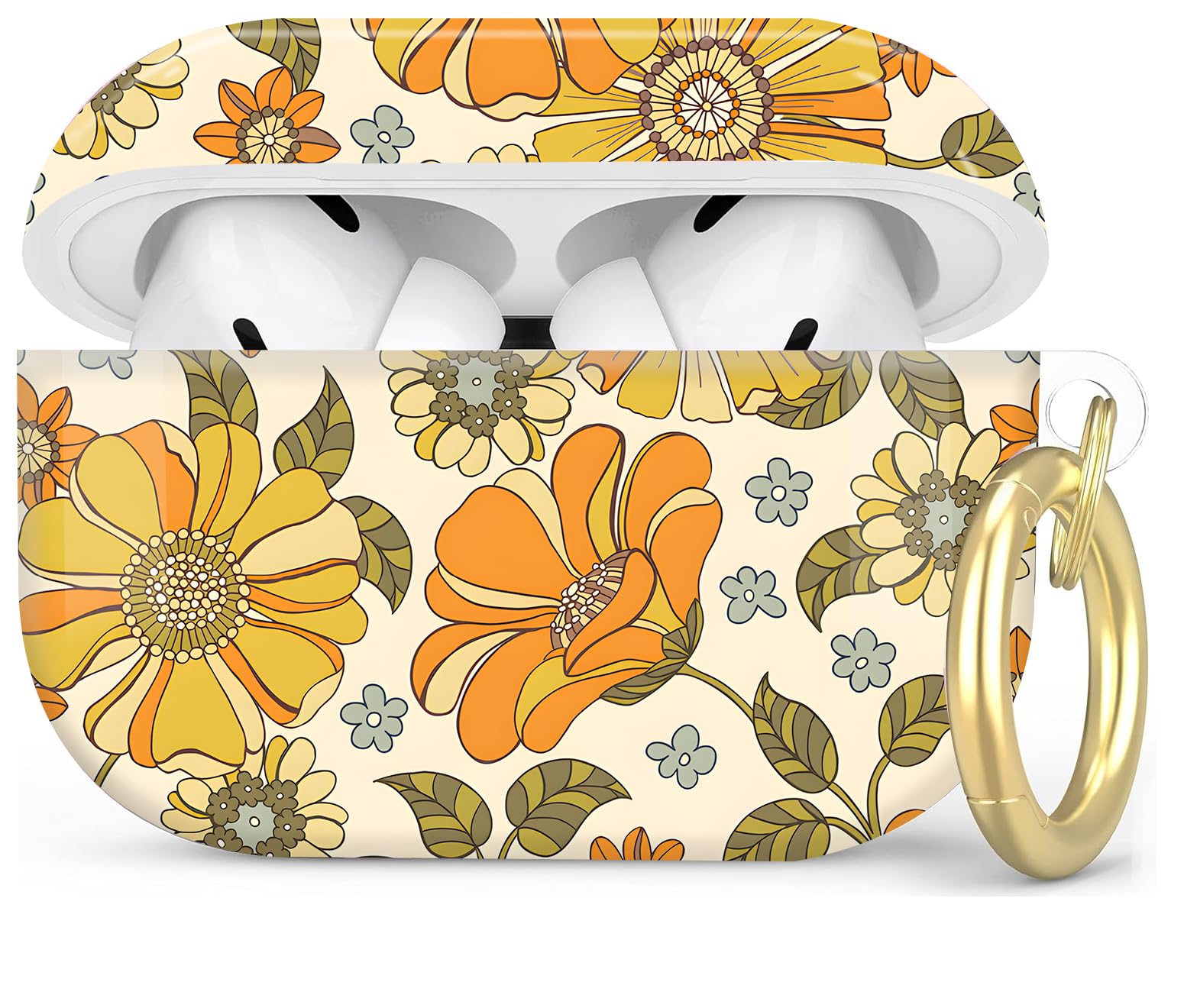 Compatible with AirPod Pro 2nd/1st Generation Case Cover with Key Chain,Full Protective Shockproof Wireless Headphone Case for Airpod Pro 2023/2022/