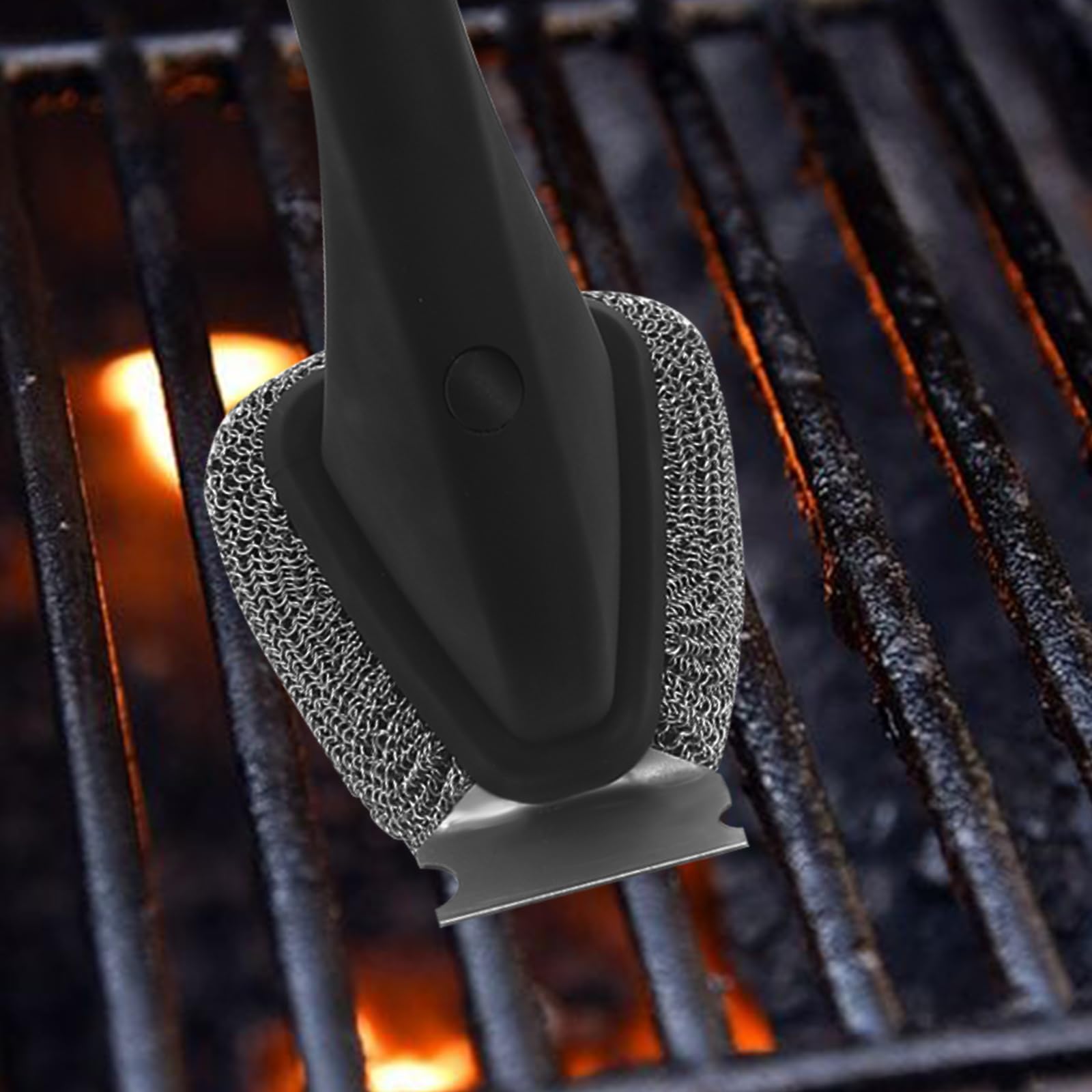 Cepillo de parrilla sin cerdas, herramientas de limpieza duraderas, limpiador de parrilla al aire libre