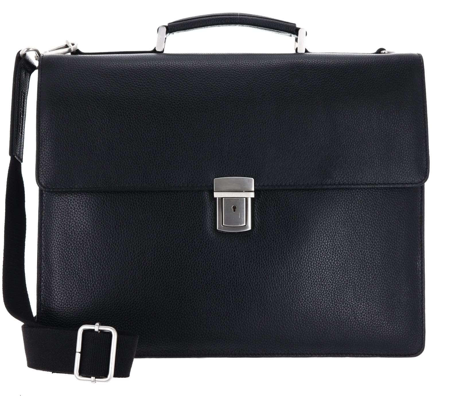Leonhard Heyden Leder Aktentasche Businesstasche mit Laptopfach Berlin Aktenmappe 2 Fächer 7342 Schwarz