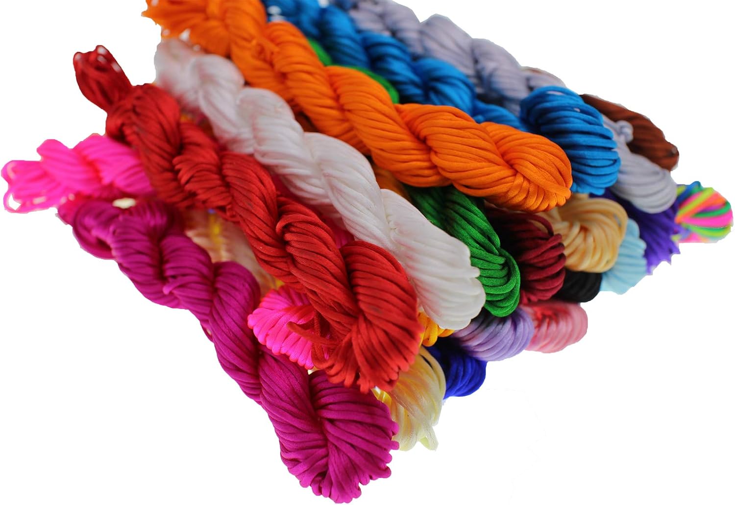 1.5mm Nylon Satin Cord for Jewelry Making 300 Yards Satin Rattail Silk Cord-Assortment Friendship Bracelet Cords-Beading Thread String for Lanyard-Bracelet-Necklace-DIY Crafts