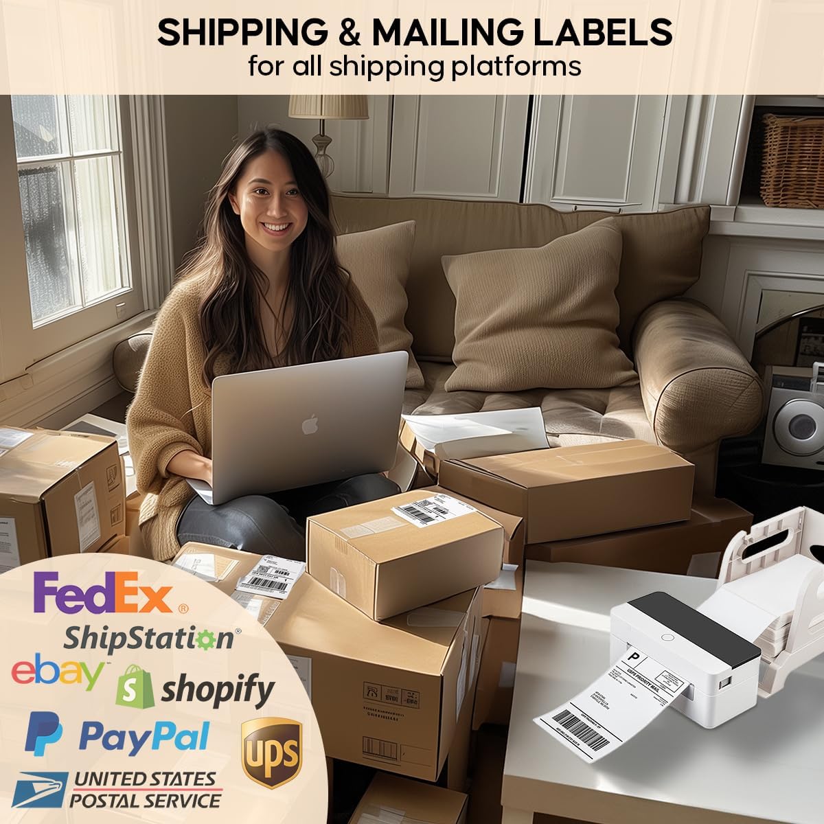 Arkscan SL500 4x6 Fanfold Shipping Label (500 Pages per Stack) for Arkscan 2054N, 3044C & Zebra Compatible Printers, Direct Thermal, White - Image 5