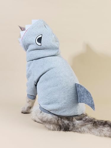 Miniatura 2 de QWINEE Sudadera con capucha para perro de tiburón, abrigo cálido para cachorro, sudadera para Navidad, Halloween, disfraz de perro, ropa de invierno