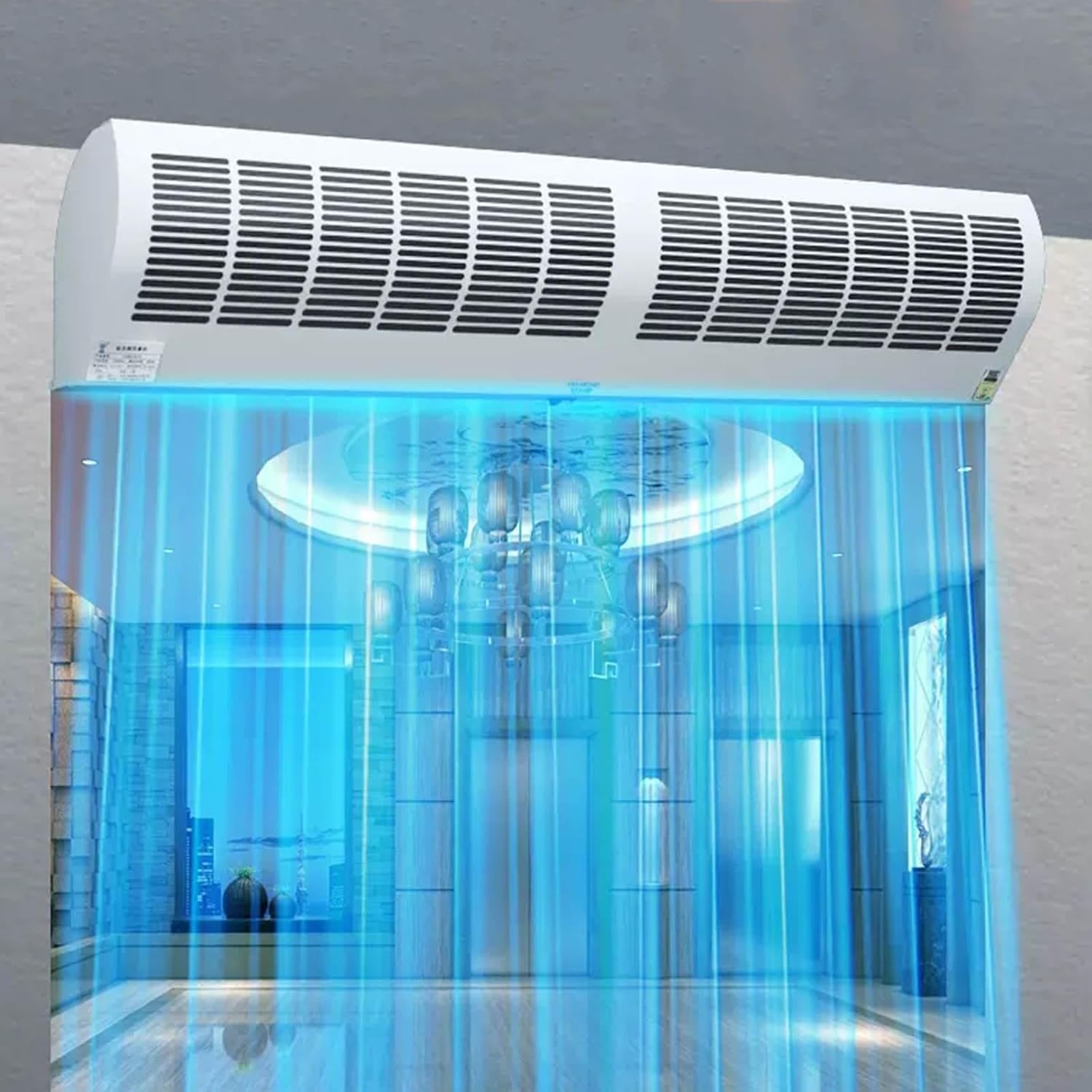 Household Mute Air Curtain Machine Commercial Wall-mounted Air Curtain Machine Two Wind Speeds With Remote Control(100cm)