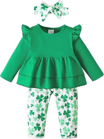 SODLON Toddler Baby Girl Clothes Outfits Clothing Infant Ruffle Top Pants Cute Winter Fall Spring Outfit Sets for Girls
