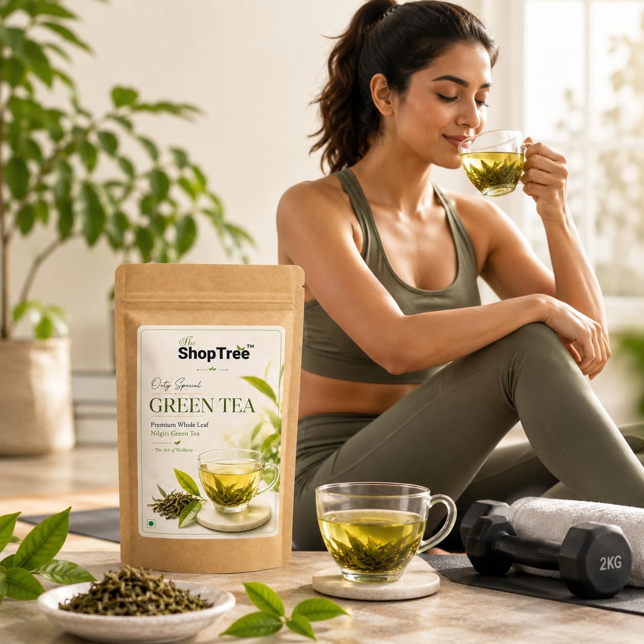 The ShopTree Nilgiri Green Tea Loose Leaf 100g | Premium Long Leaf | Whole Leaf Antioxidant Tea, Hand-Picked from Ooty Hills, No Preservatives — Amazon image 3