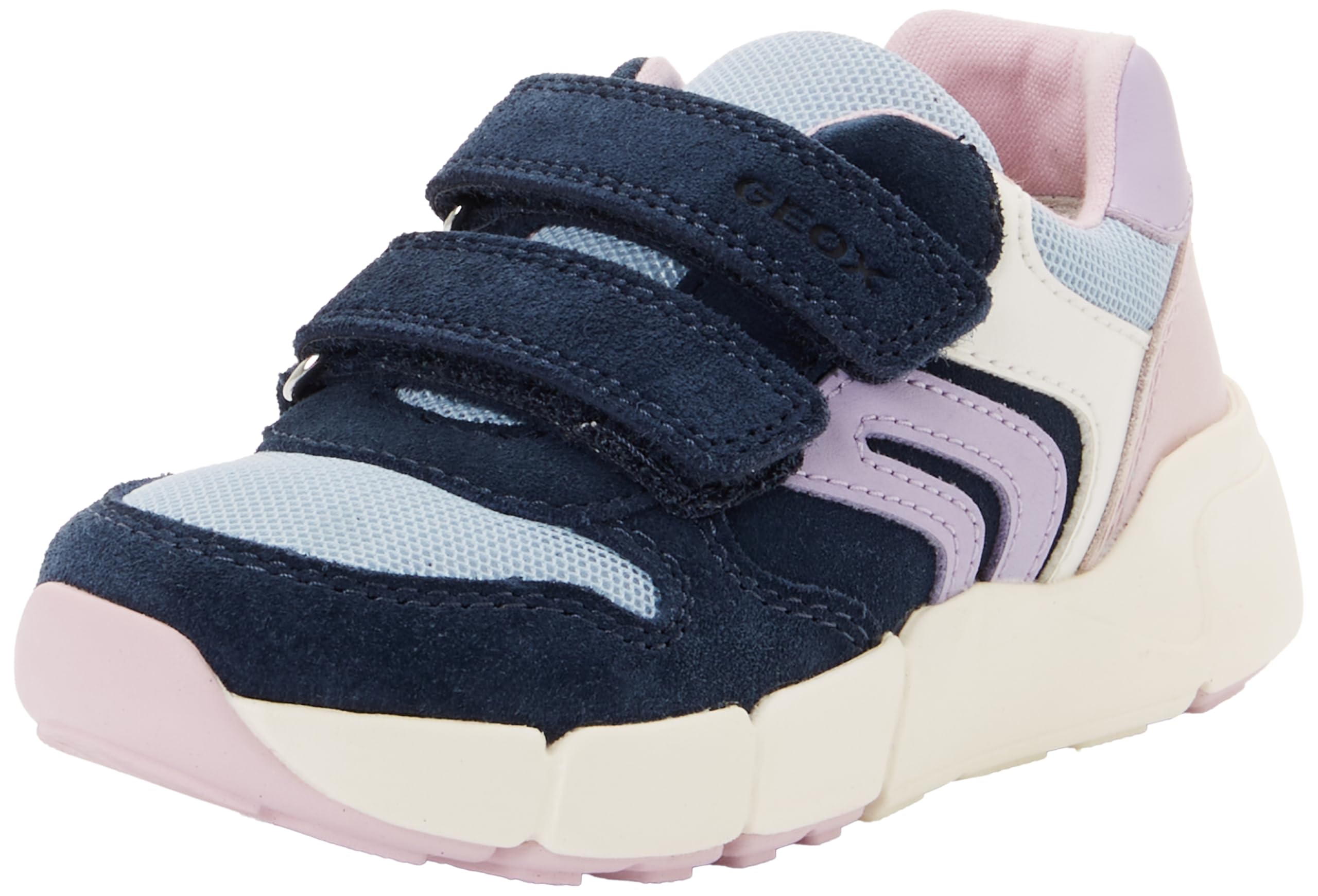 Geox Boys, Girls B Flexyper Mini Girl Trainers, Navy/LT Lilac, 27 EU