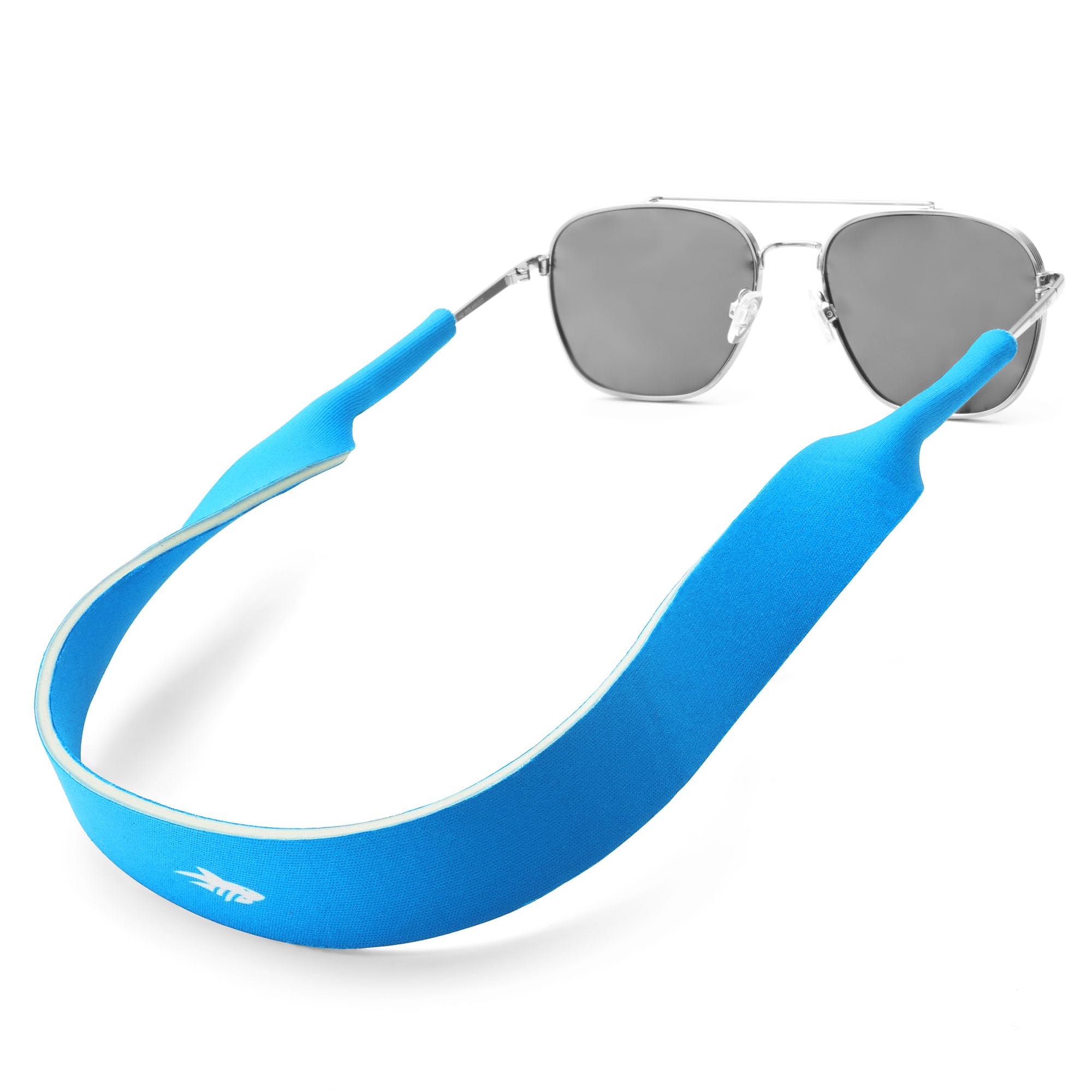 Pilotfish Neoprene Sunglasses Strap – Neoprene Eyewear Retainer, Secure Floating Sunglass Cord with Anti-Slip Ends, Blue, 19 inches