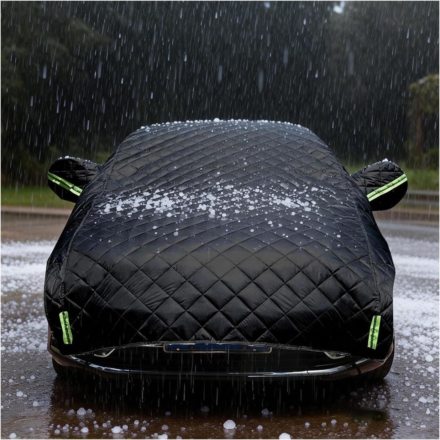 Hail Protector Car Cover Compatible with Jeep Wrangler JK JL 4 Door, Heavy Duty Half Car Cover, 4-Layer Thickened Cotton Protection x208a