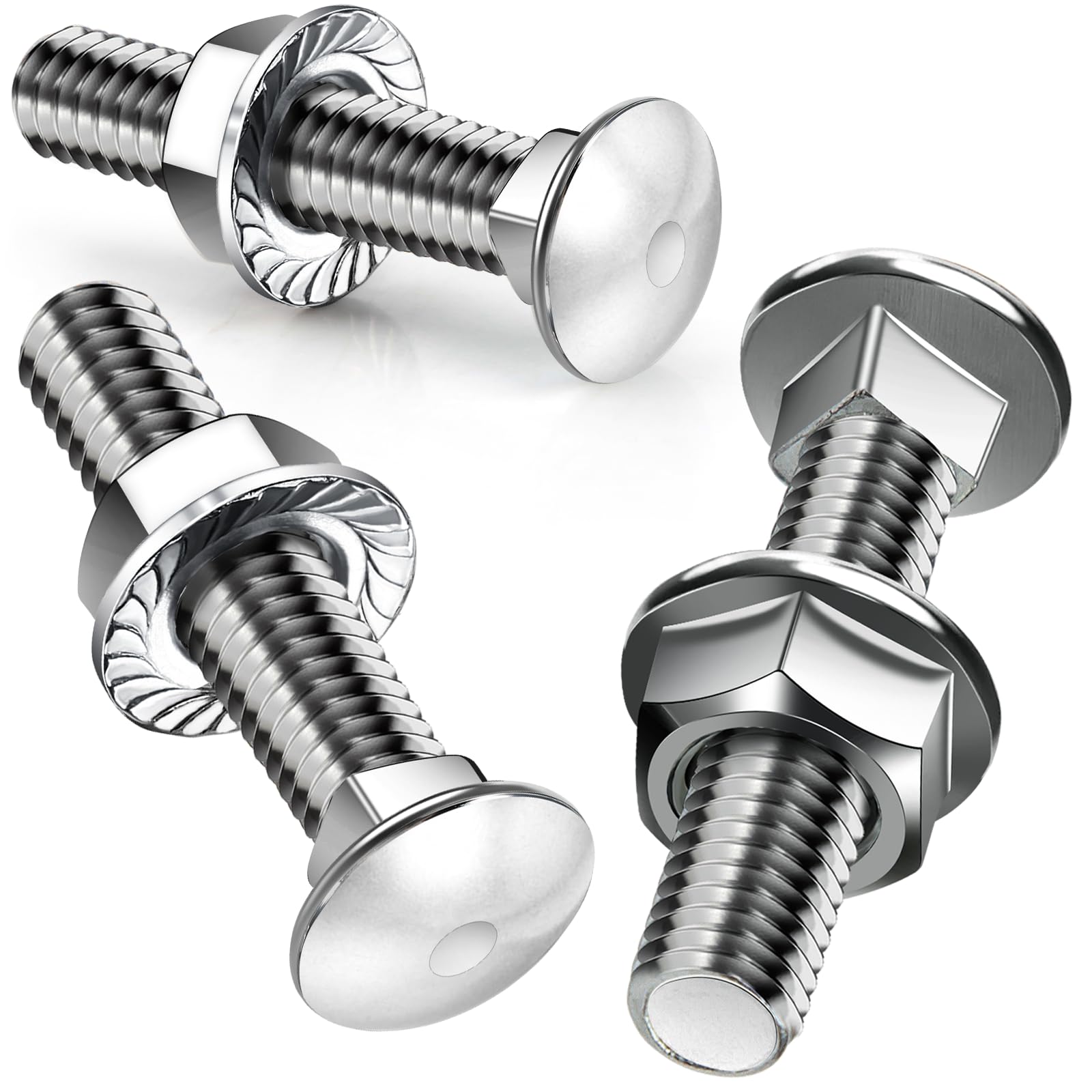 SWTYExt M5 Coach Bolts 25 Pcs Carriage Bolts M5x40mm Coach Bolt with Flange Hexagon Nuts DIN 6923 for Construction Industrial Machinery Home Decoration