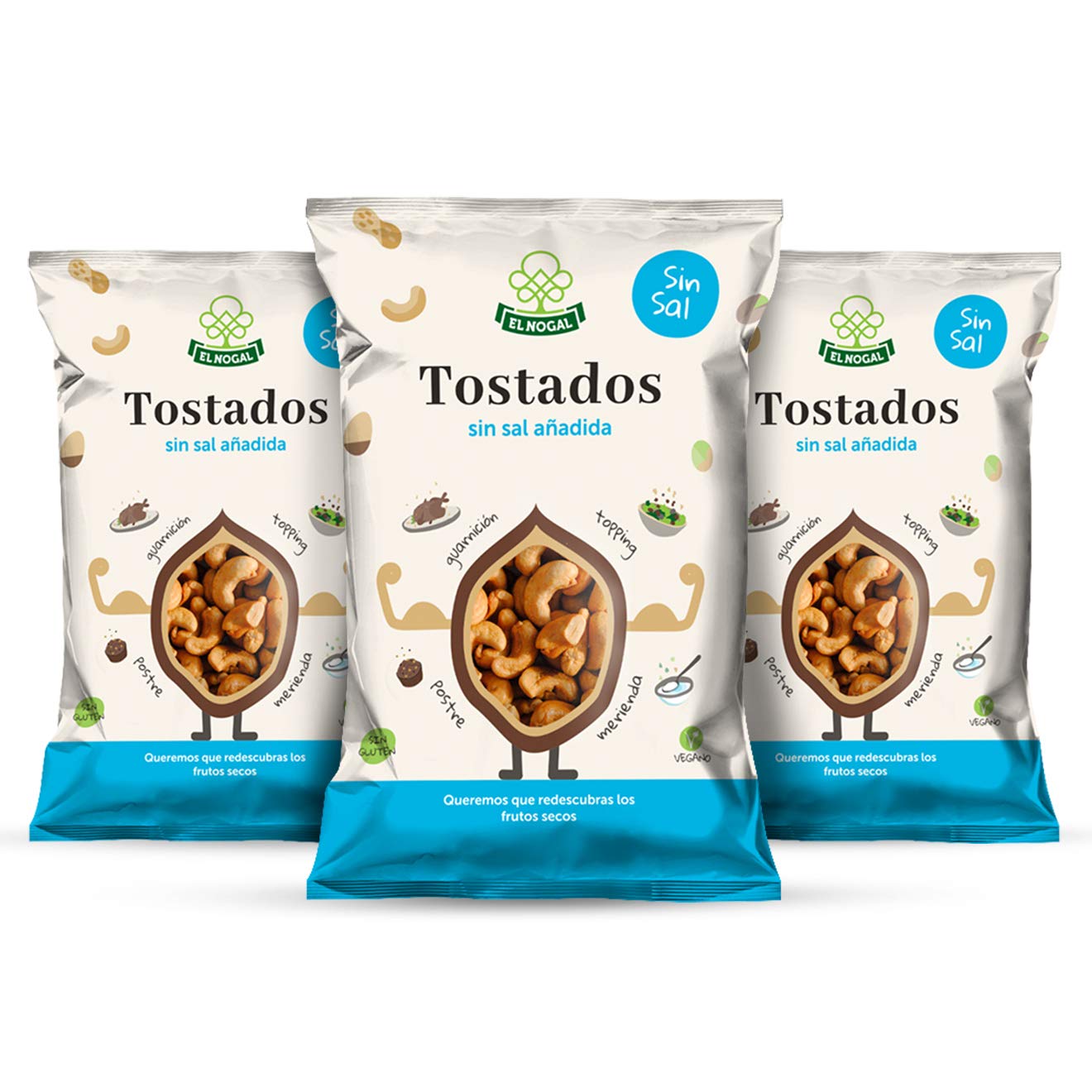 EL NOGAL Frutos Secos Anacardo Tostado Sin Sal Bolsa, 100 G