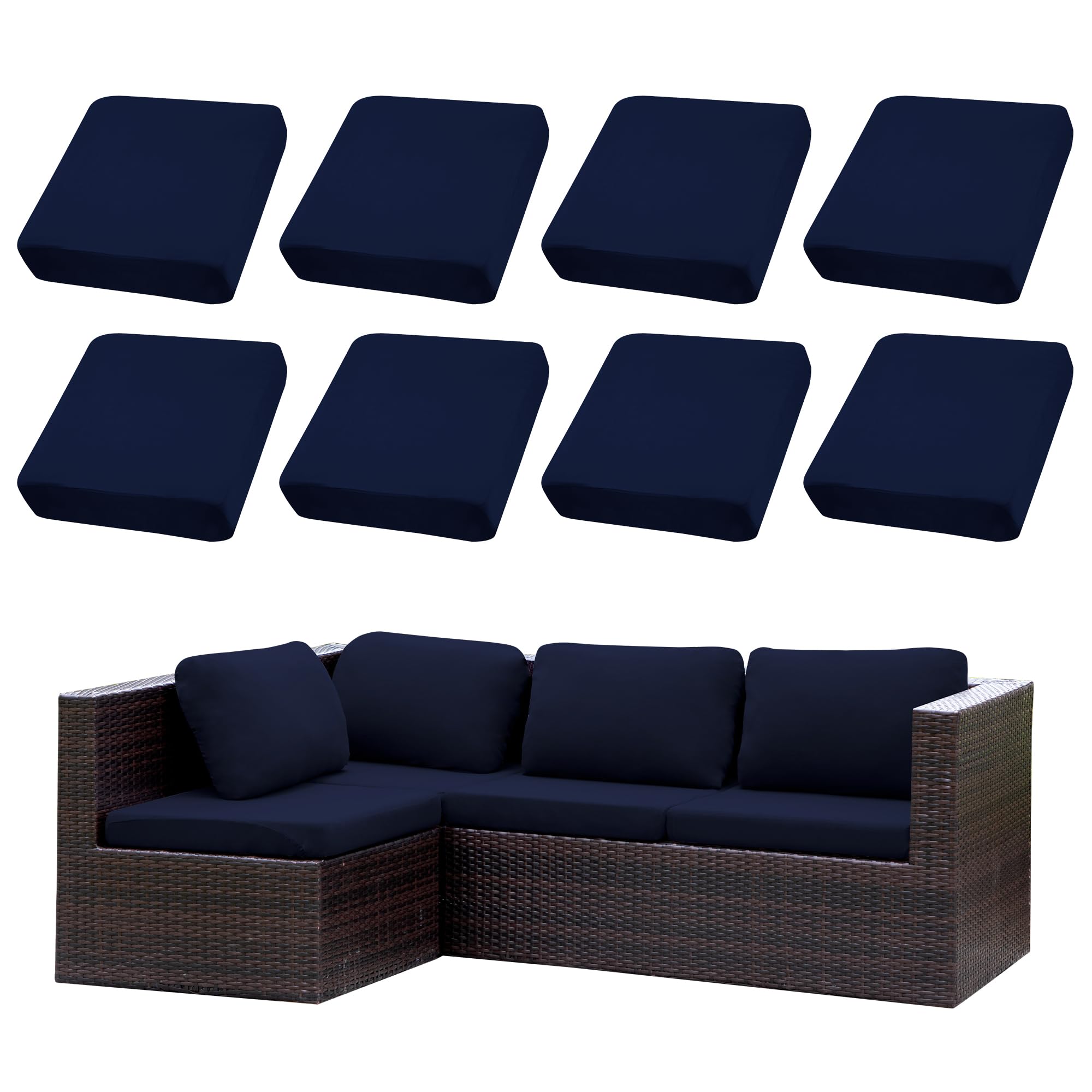 SUKAIKEQA Patio-Kissenbezüge | Outdoor-Sofabezüge | Stretch-Sofakissenbezüge | Sofabezüge | Abnehmbar und maschinenwaschbar.