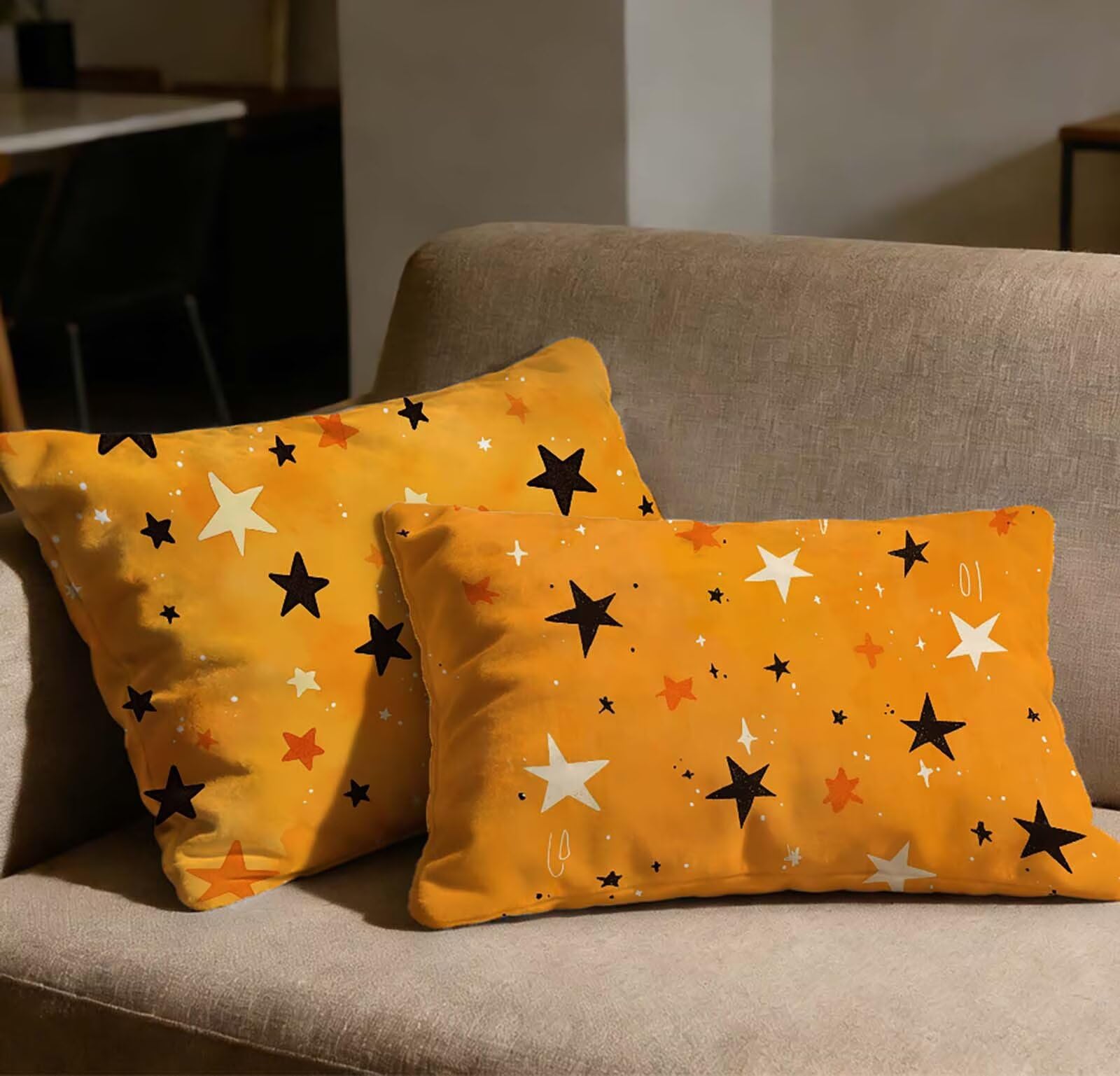 Taie d'oreiller 50x70 velours lot de 2 orange brûlé à fermeture éclair
