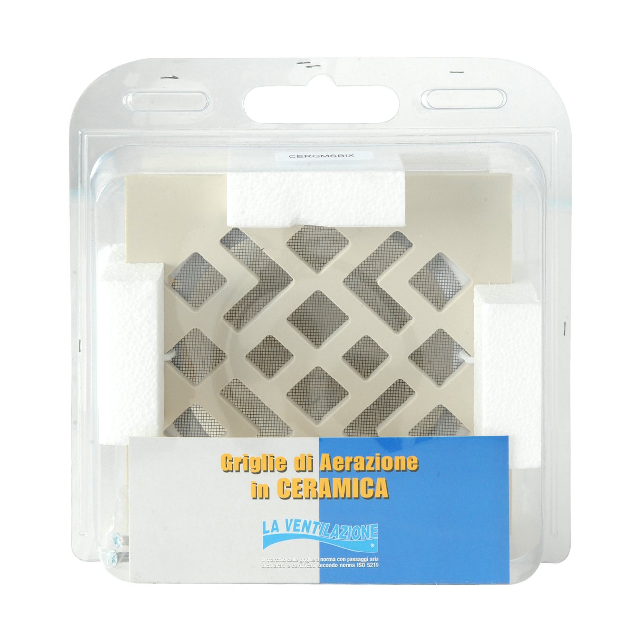 La Ventilazione CERGMSBIX Griglia di Ventilazione in Ceramica Gres, Bianco, 200x200 mm