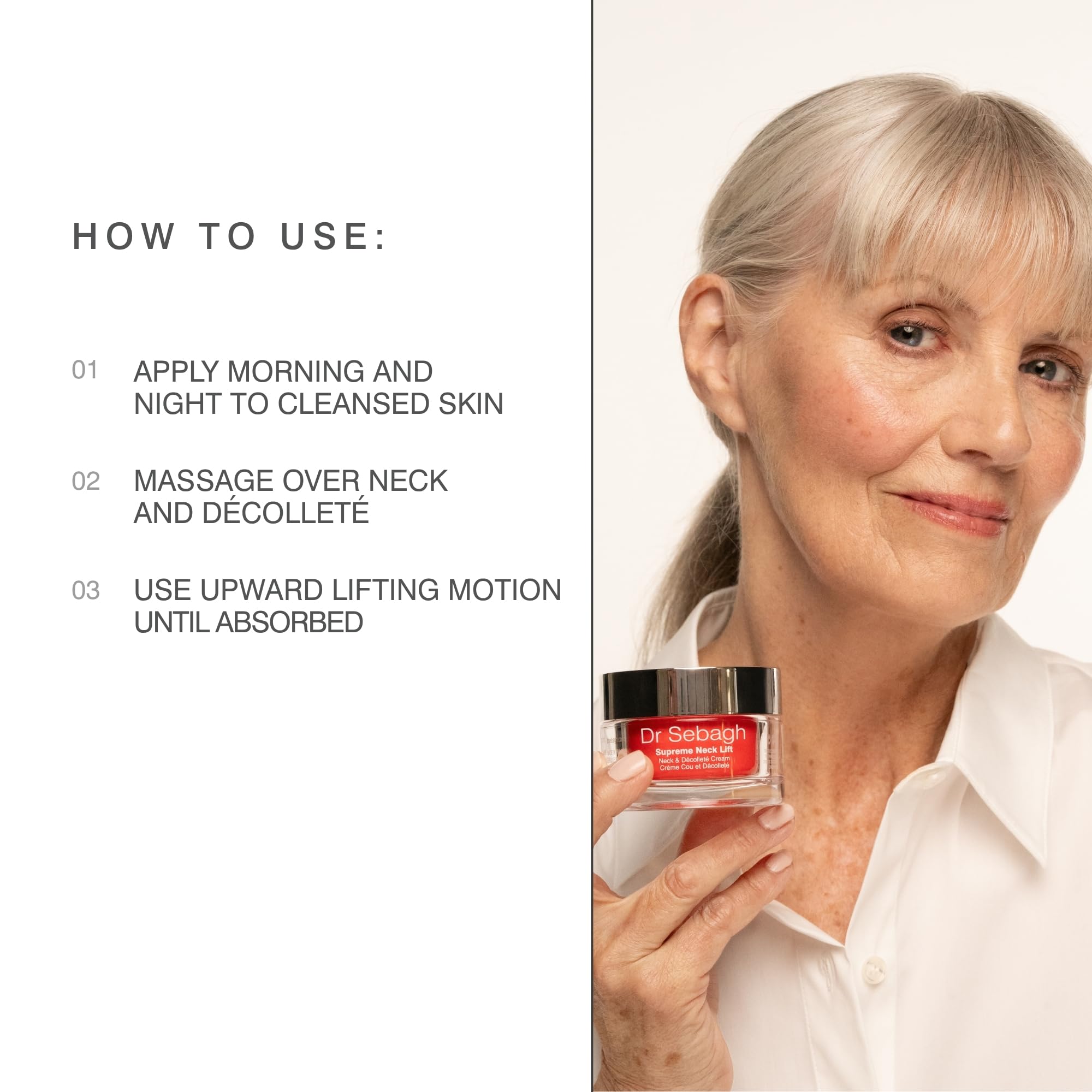 Dr. Sebagh Supreme Neck Lift 50 ml pour adultes, idéal pour utilisation pratique, format pratique