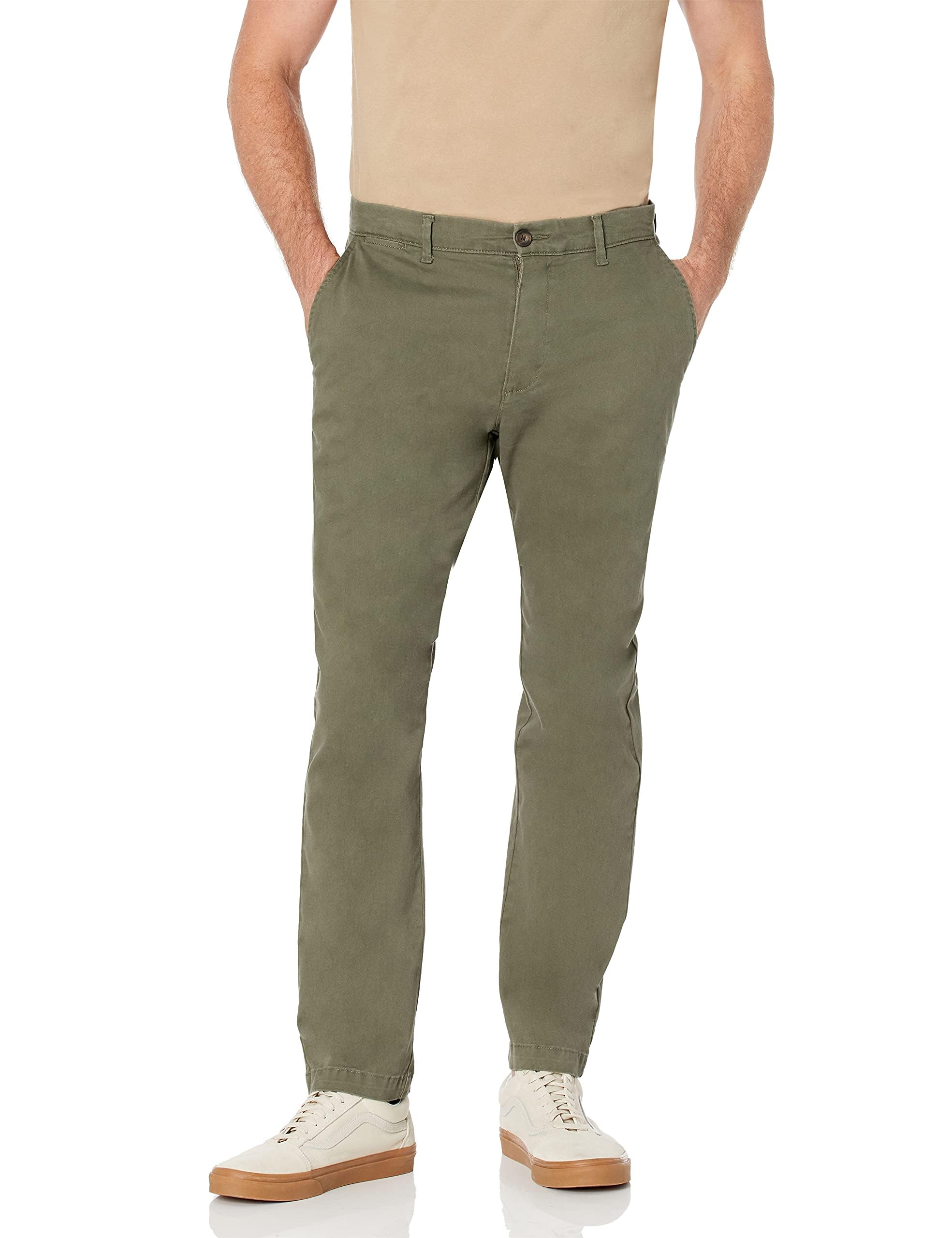 Amazon Essentials Herren Legere Stretch-Chinohose in sportlicher Passform (in Übergröße erhältlich)