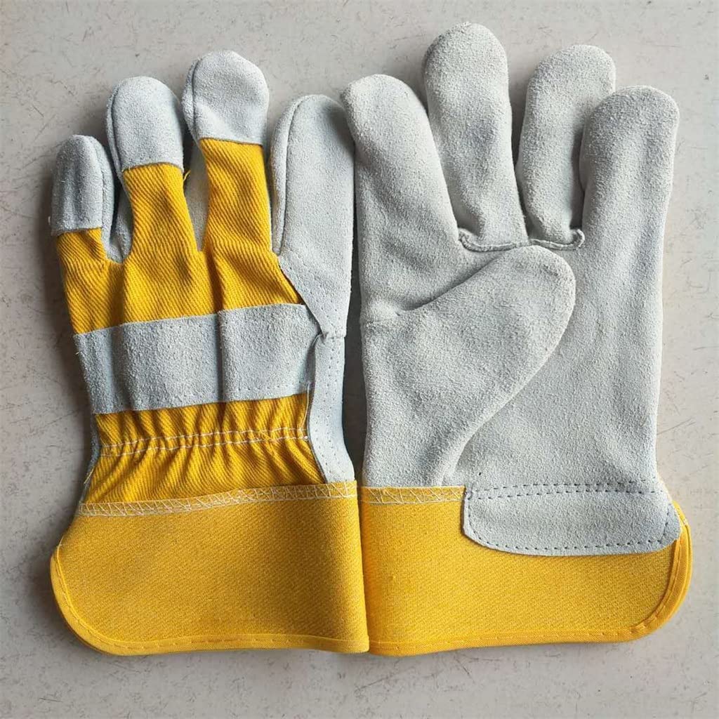 Los Guantes Semisoldados De Cuero Son Resistentes Al Calor, Aptos For Cocinar, Hornear, Chimenea, Animales, Barbacoa.