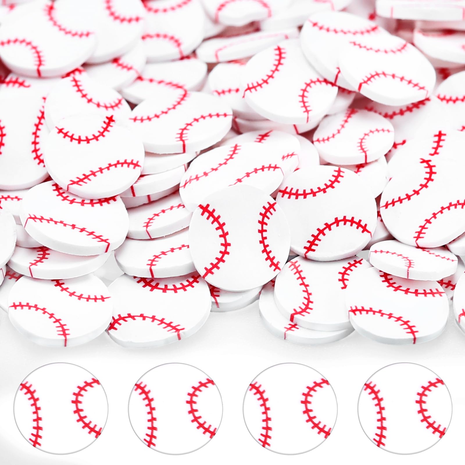 Weysat 30g Baseball Confetti Polymer Clay Slices 0.2 Inch Sports Sprinkles