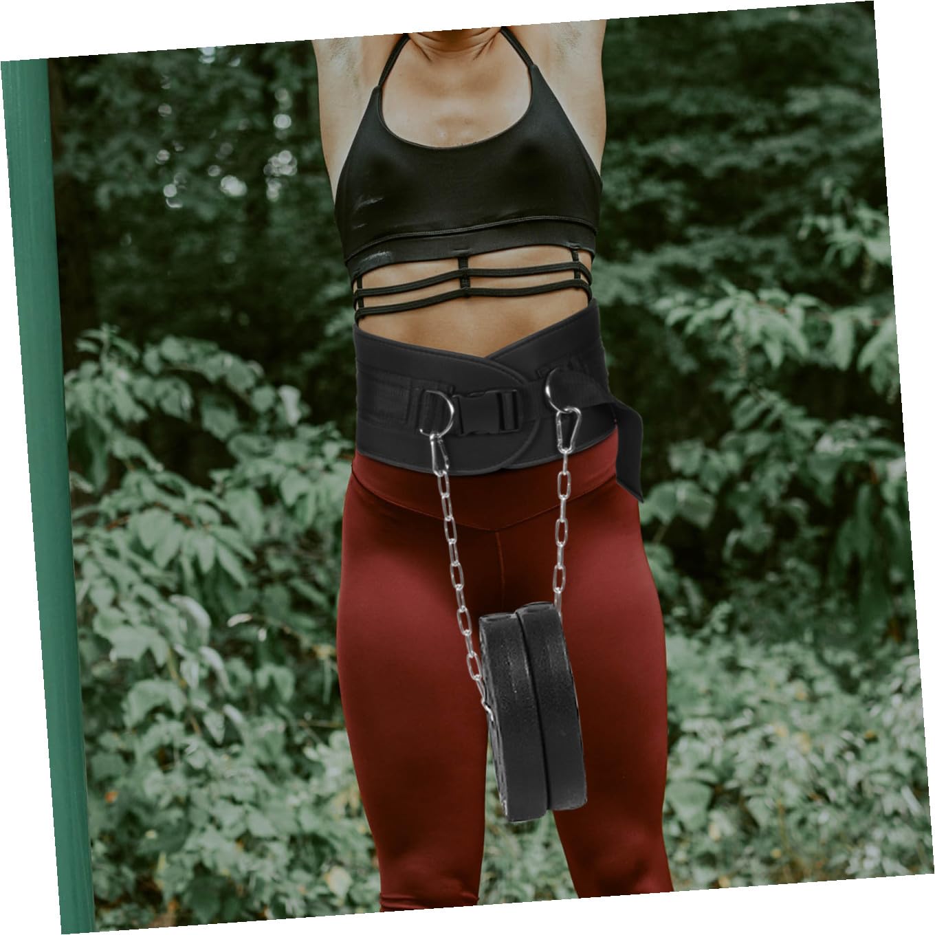 Gewichtsgürtel mit Konturiertem Taillendesign und Langer Kette mit Dicker Schnalle Schützt Klimmzug Nylon Eisen Material für Gewichtheben Bodybuilding und Krafttraining