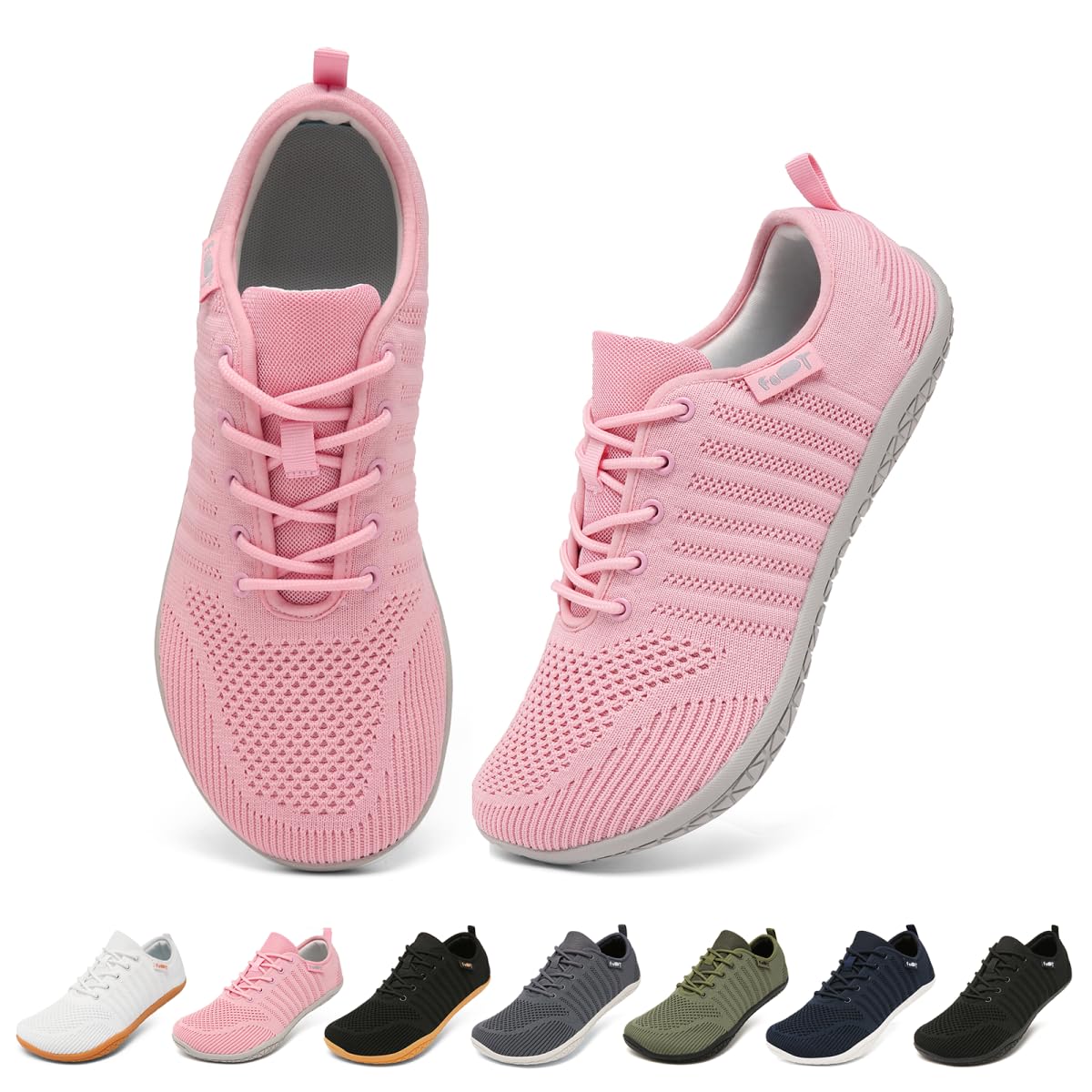 Geweo Barefoot Shoes Zapatillas Minimalistas Ancho Sneakers para Hombre y Mujer Upper Transpirable de Punto Zapatos para Correr Caminar Fitness Tallas 37-47