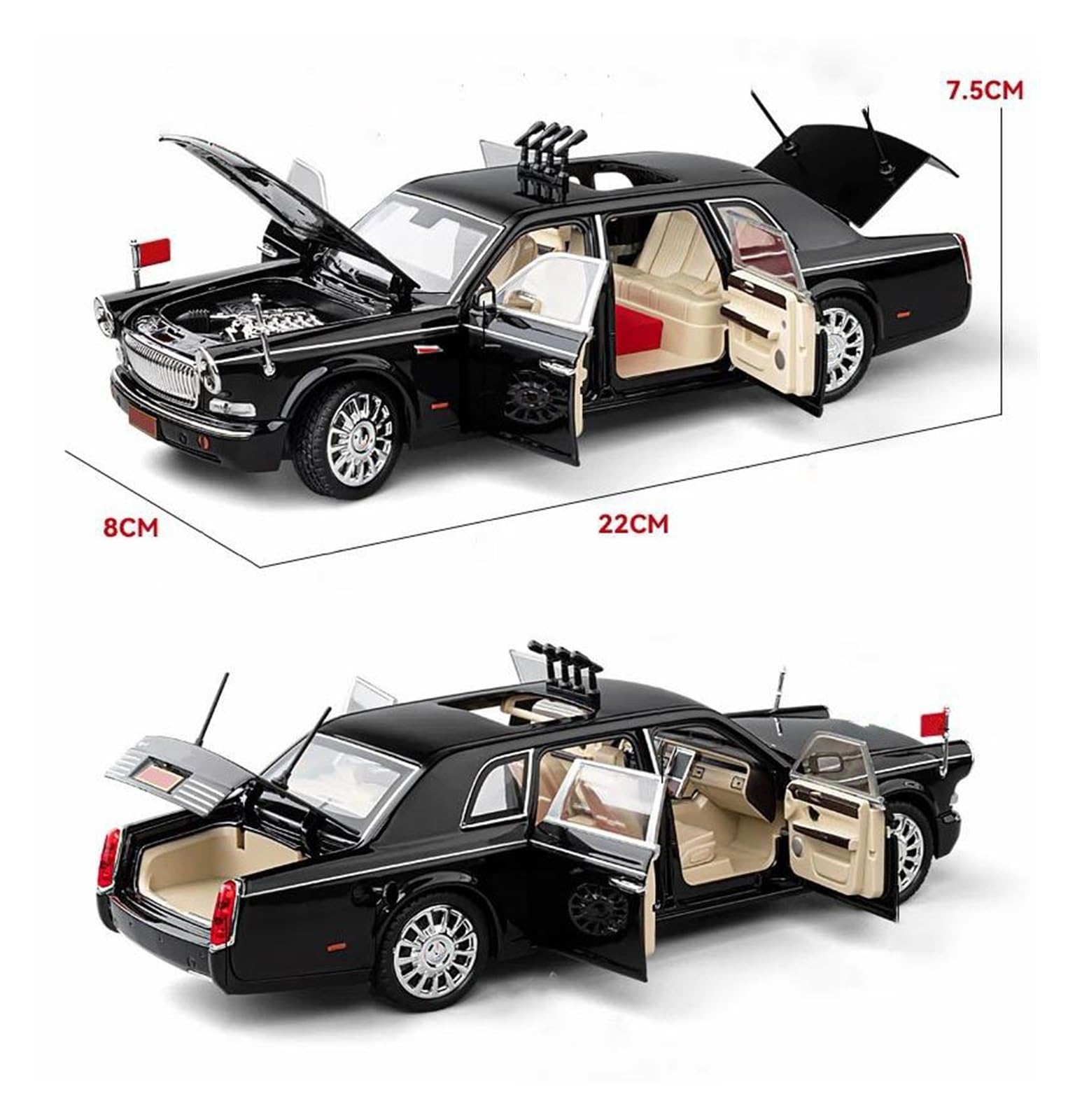 ONAIC Maßstabsmodelle Für HONGQI L5 Modellauto Sammlerauto | 1:24 Fahrzeuge Aus Legiertem Metall