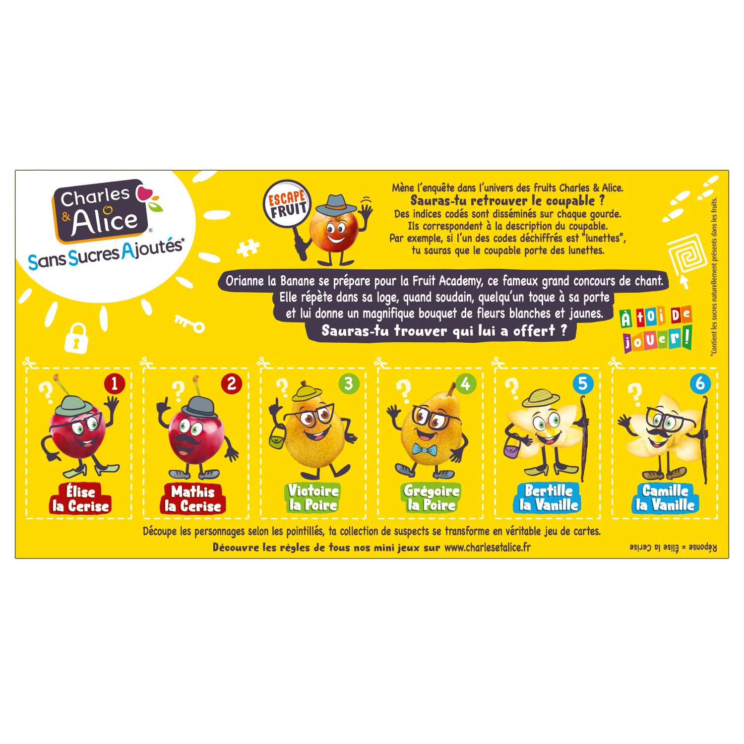 Pour des pauses saines et gourmandes sans sucres ajoutés — CHARLES & ALICE Compotes Panachées Pomme Cerise Vanille Poire, 12 gourdes de 90g - Lot de 3
