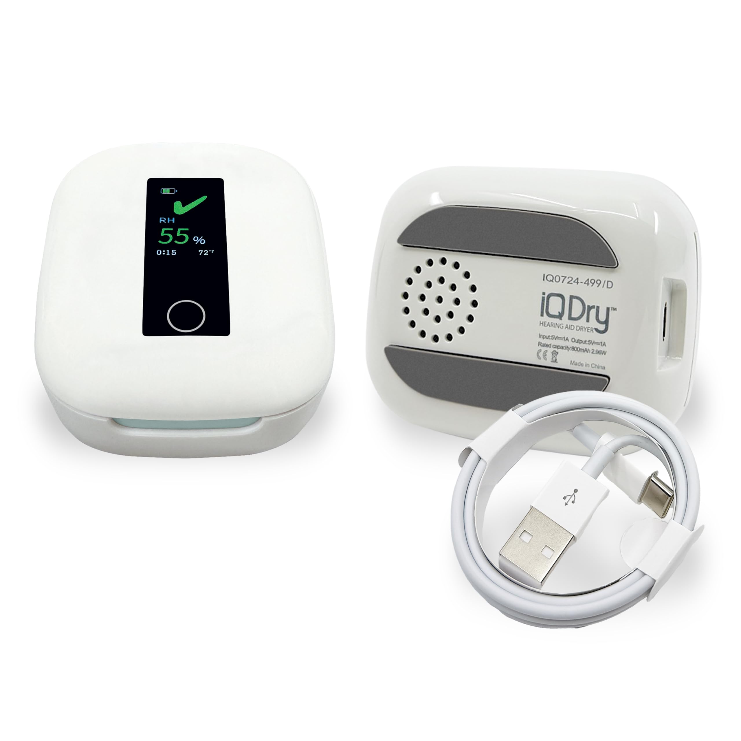 iQDry by Dry & Store | Fastest Hearing Aid Dryer & Dehumidifier | 15-Minute Rapid Dehumidification | Removes Moisture from Hearing Aids, AirPods,