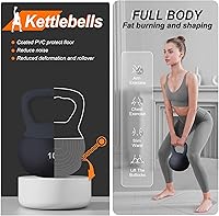 Vista 3 de soges Pesa rusa de PVC de una pieza con asas anchas, pesas rusas de entrenamiento de fuerza de 5 libras a 35 libras opcionales para mujeres