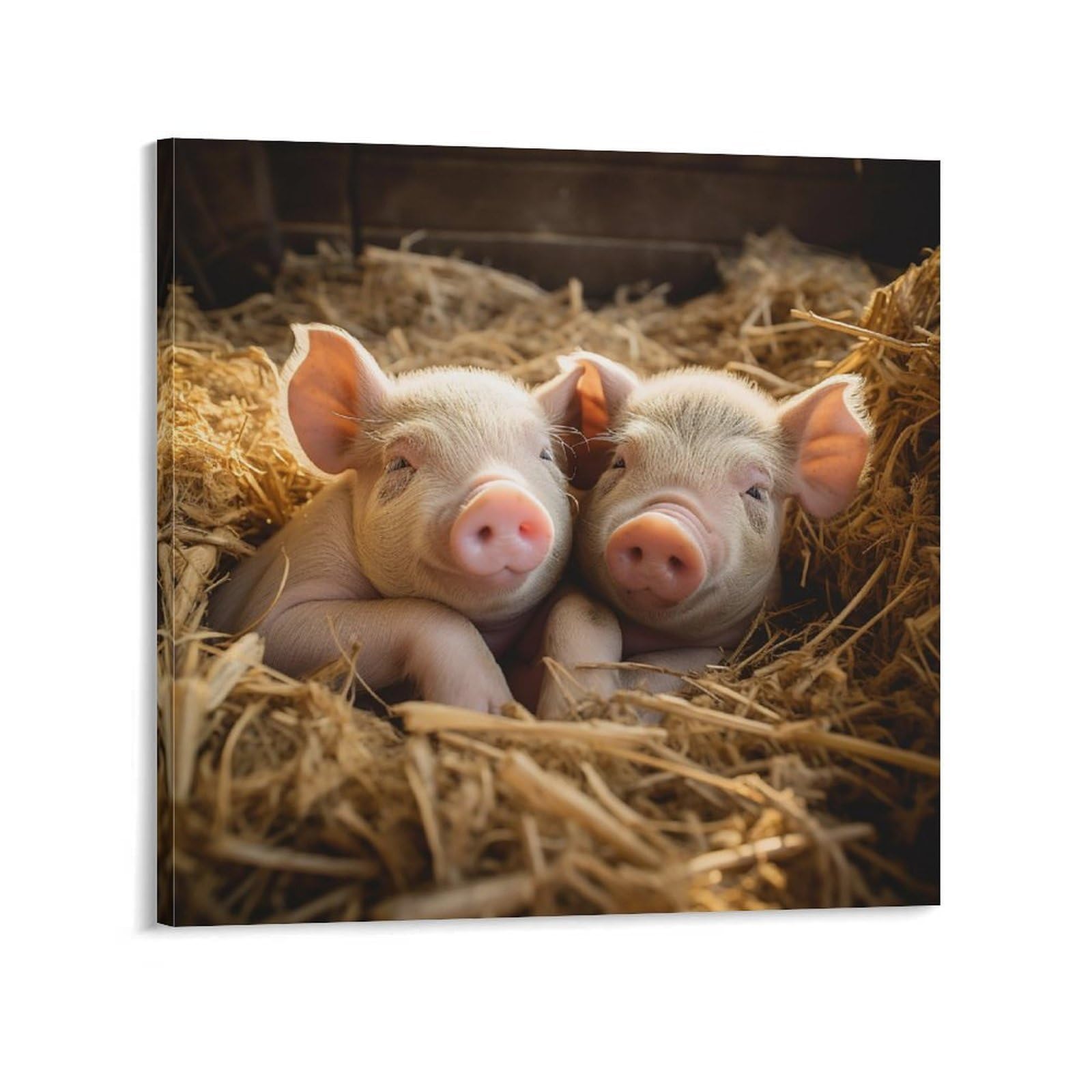 NTVOWPZO Pigs Canvas Wall Art for Bedroom 12x12inch(30x30cm) Canvas Prints Artwork for Walls Modern Picture Artwork Painting for Living Room Aesthetic Wall Paintings for Bathroom Kitchen Office Decor