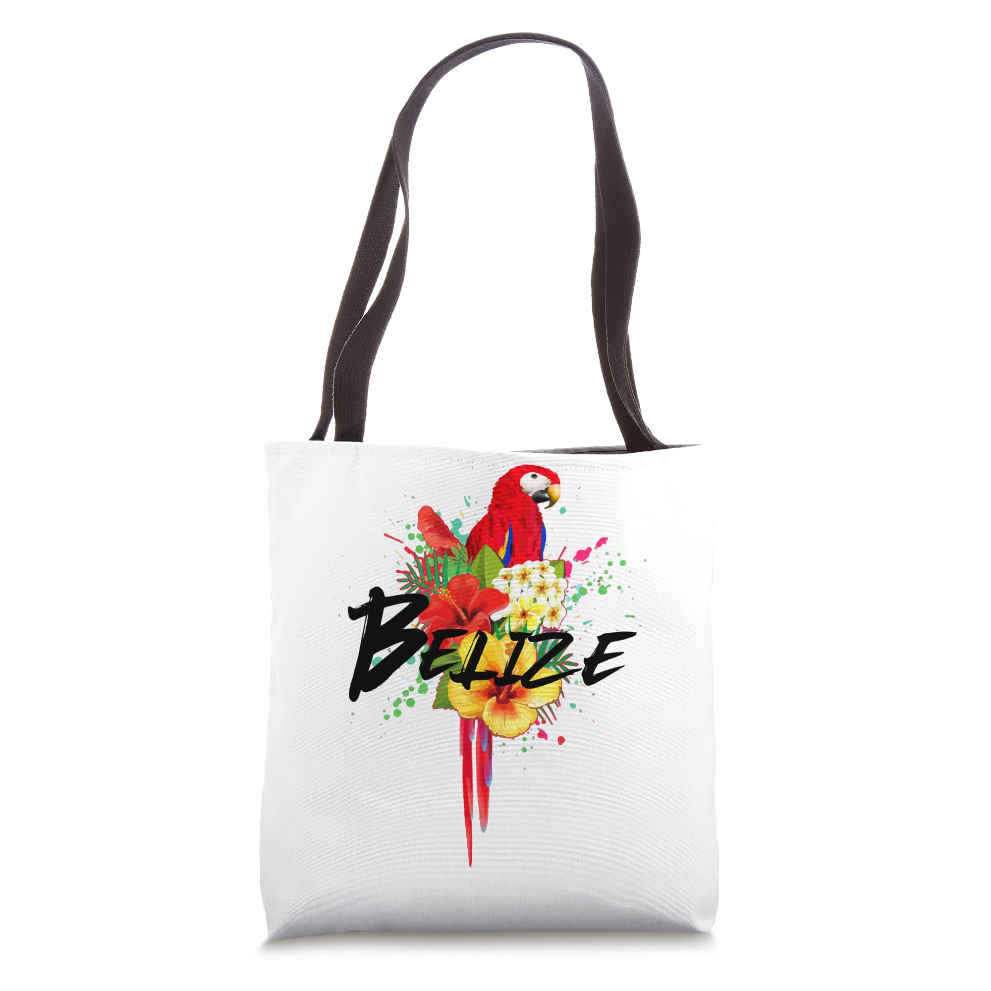Belize Parrot Tropical Plants Souvenir Vintage Tote Bag
