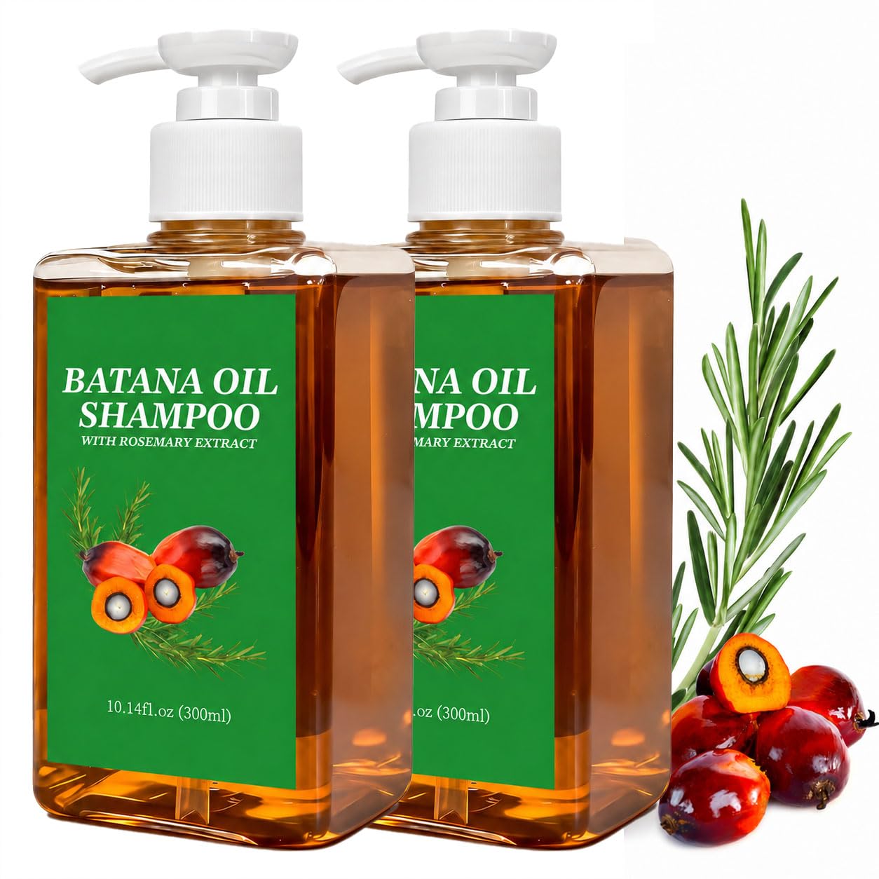 2-Pack Batana Oil Shampoo for Hair Growth, Batana Oil & Rosemary Oil Shampoo