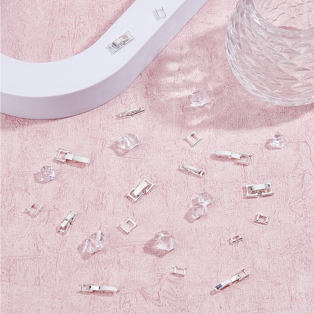 SUPERFINDINGS 20Pcs 4 Sizes Fold Over Jewelry Clasp 15-17mm in Length Brass Fold Over Clasps Silver Plated Jewelry Extender Seperate Foldover for DIY Bracelet Necklace Jewelry Making Craft - Image 5