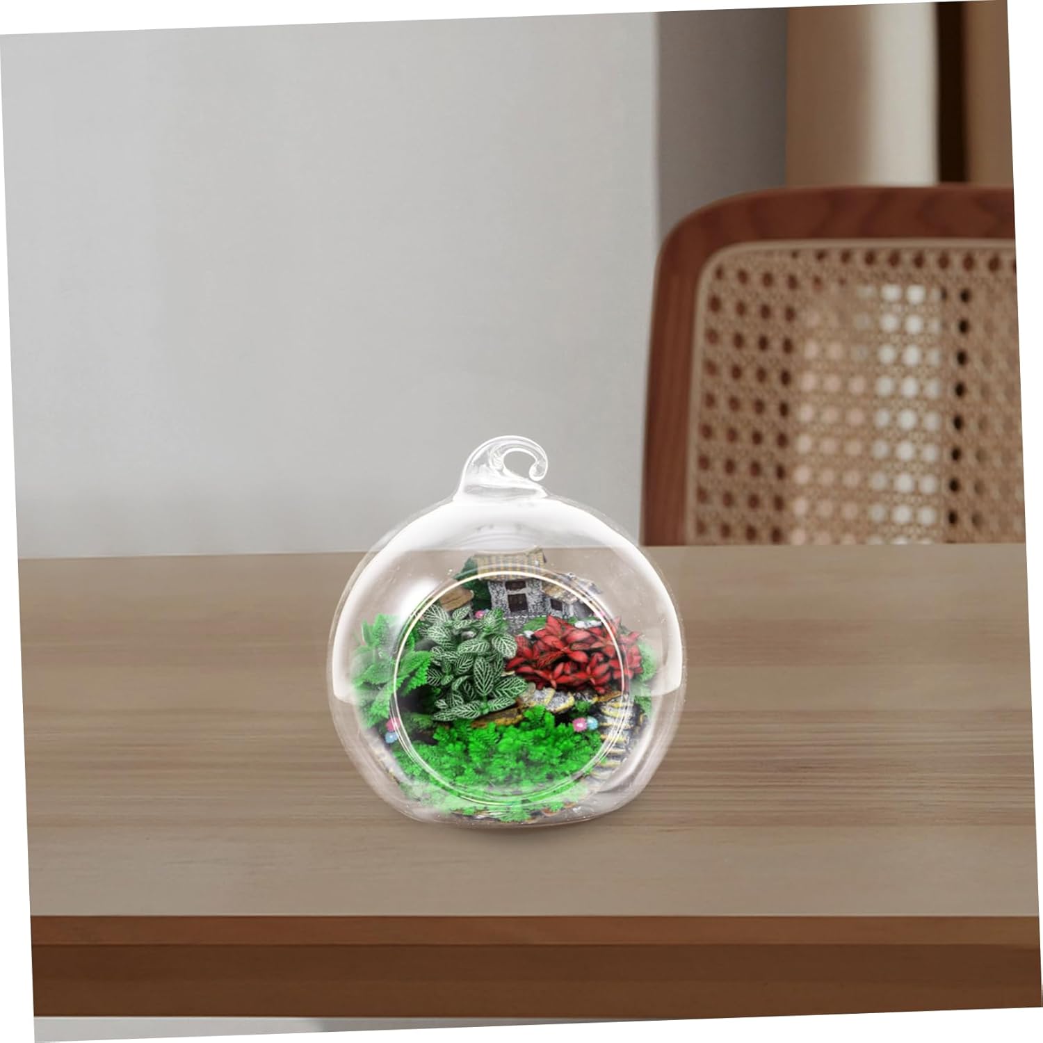 12Pcs Glass Globe Terrarium Elegant Micro Landscape Planters for Succulents and Air Plants Decor for Living Room Office Balcony Base