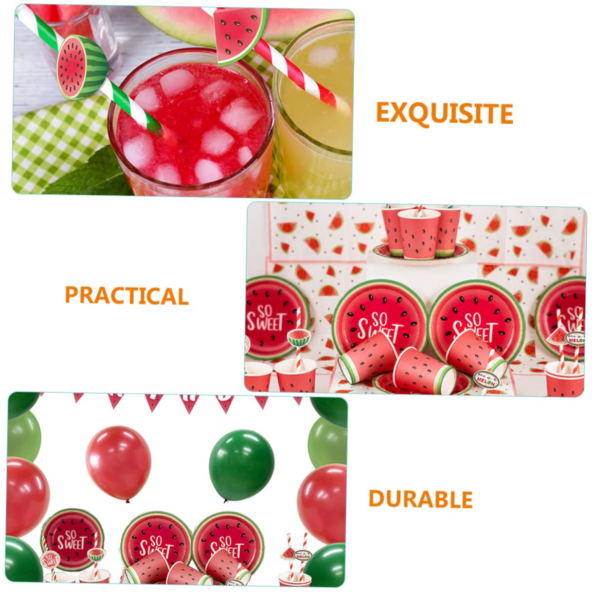 CALLARON 160pezzi Decorative Anguria Per Biodegradabili Per Compleanni e Hawaii Per Cocktail e Bevande